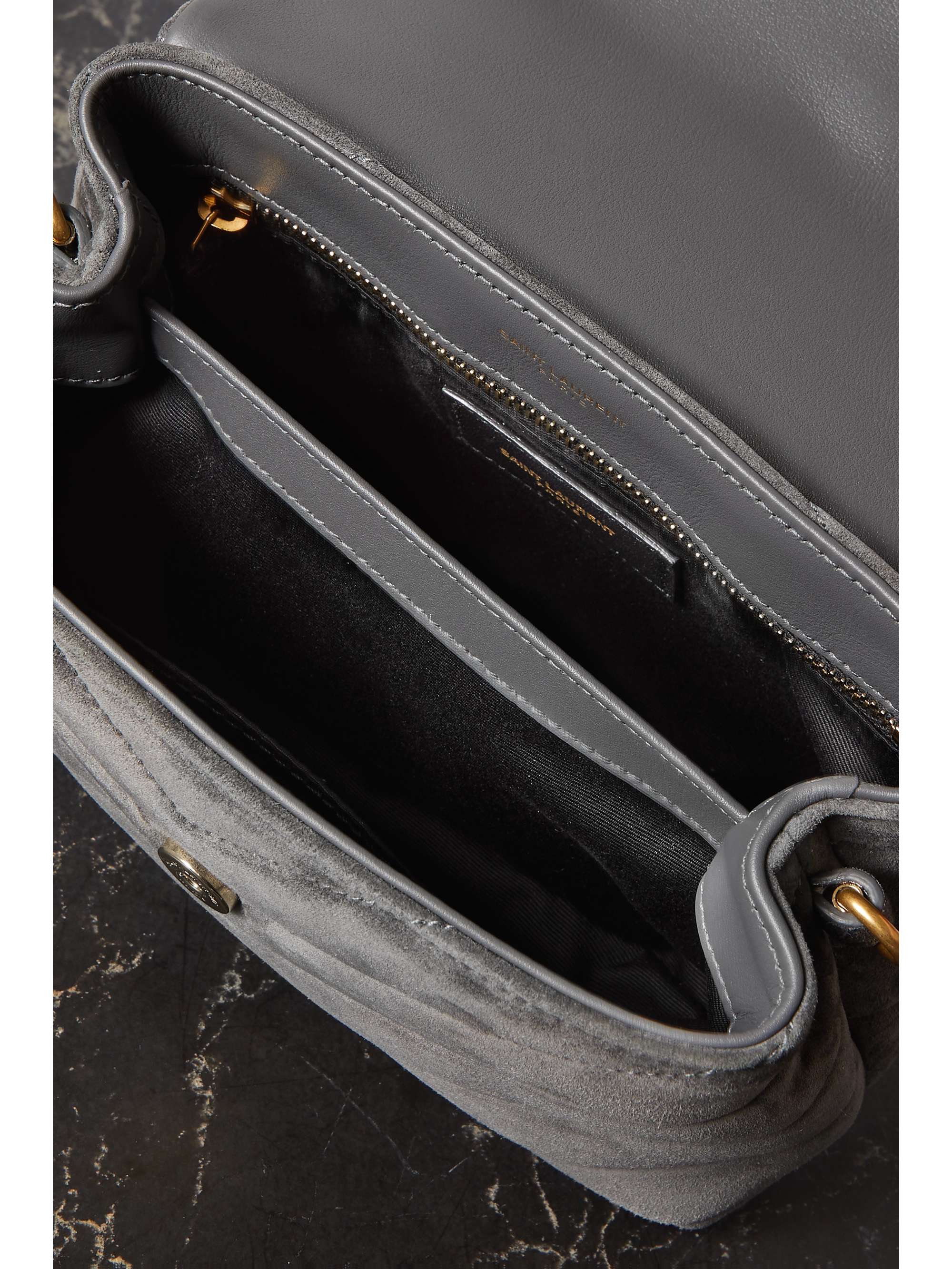 SAINT LAURENT Loulou Toy quilted suede shoulder bag NETAPORTER