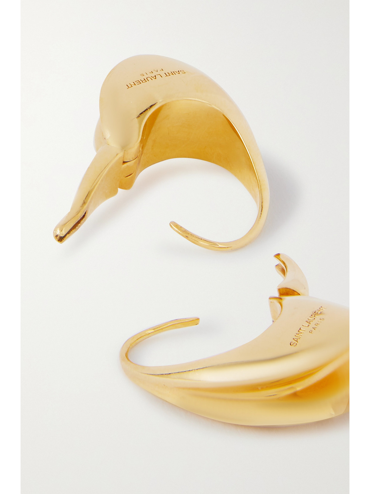 Saint Laurent Arty Gold-tone Hoop Earrings In Gold
