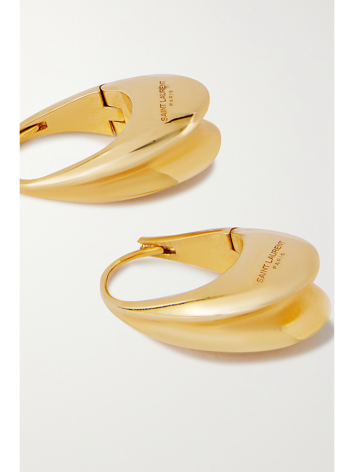 Saint Laurent Arty Gold-tone Hoop Earrings In Gold