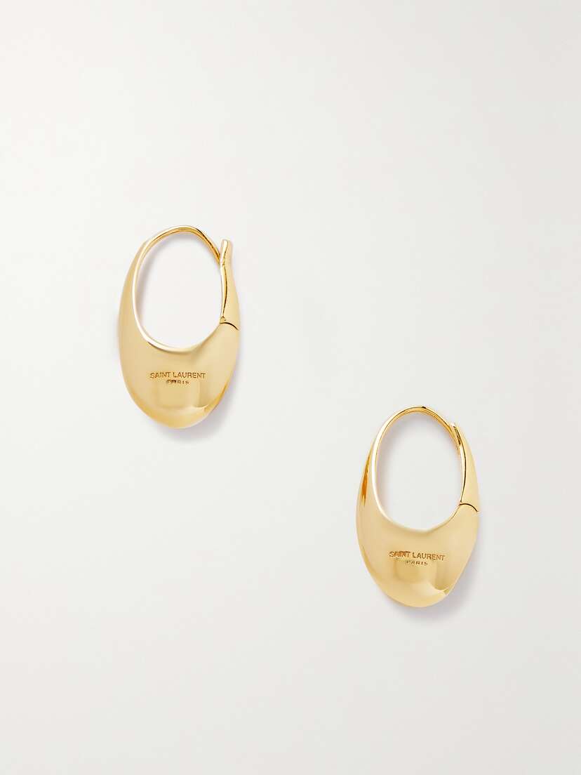 Saint Laurent Arty Gold-tone Hoop Earrings