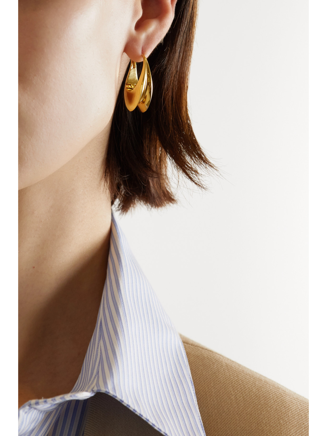 Saint Laurent Arty Gold-tone Hoop Earrings In Gold