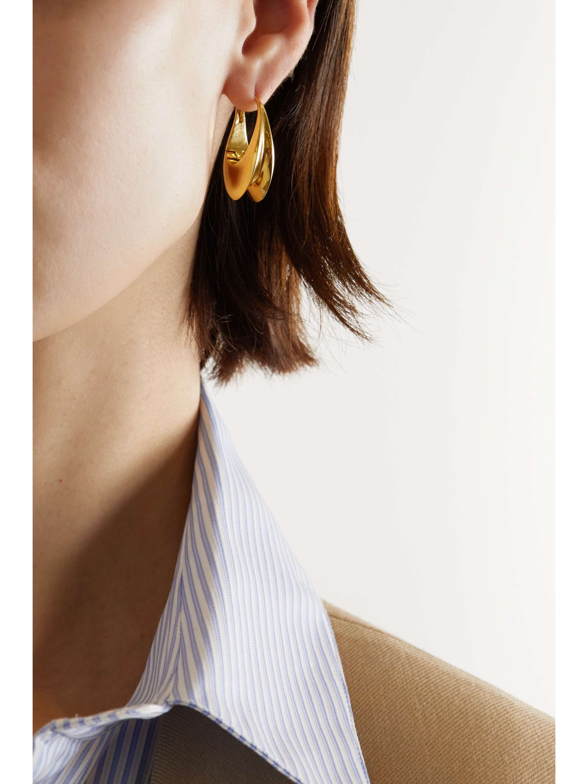 SAINT LAURENT Arty gold-tone hoop earrings