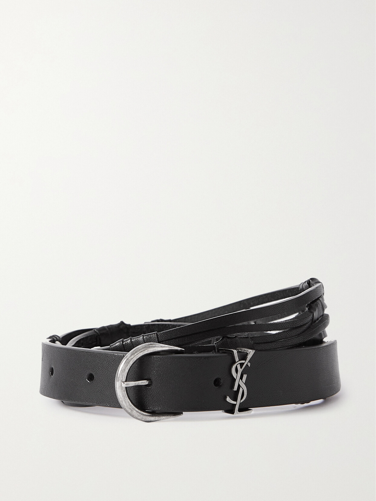 SAINT LAURENT Leather Waist Belt - Black