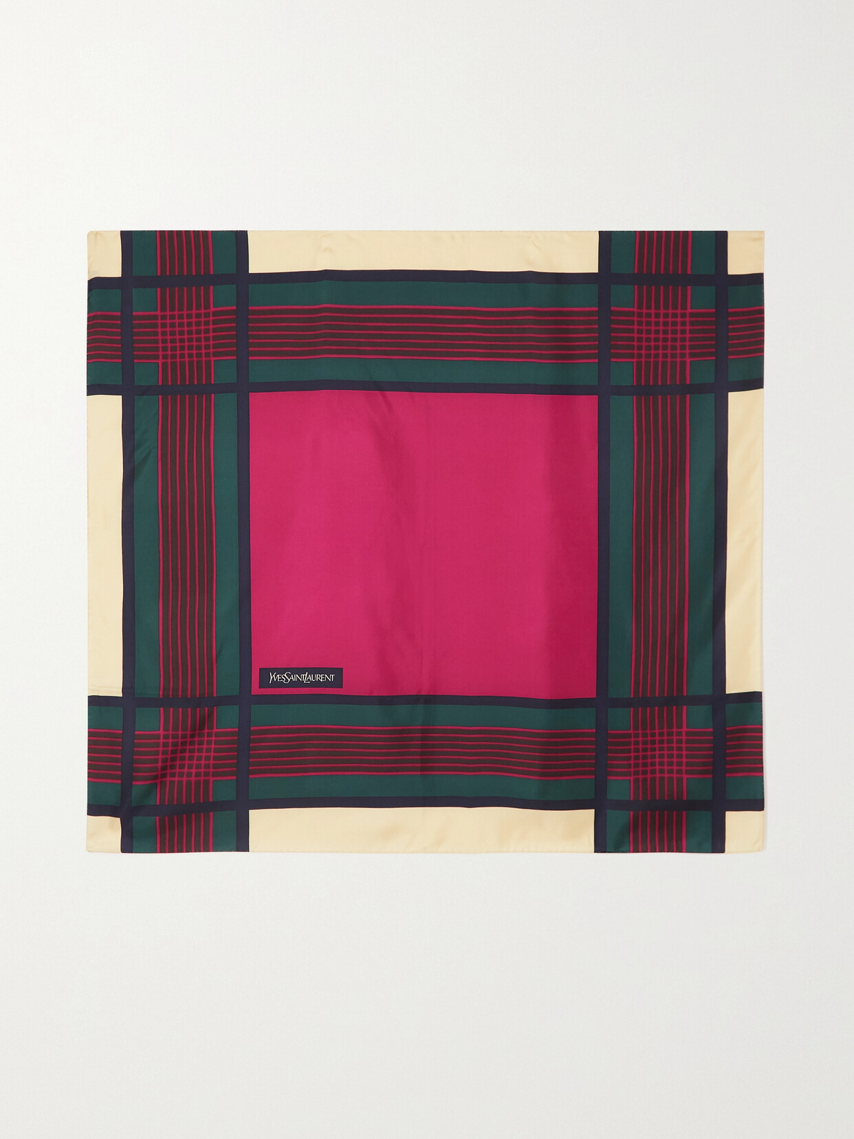 SAINT LAURENT PRINTED SILK-TWILL SCARF