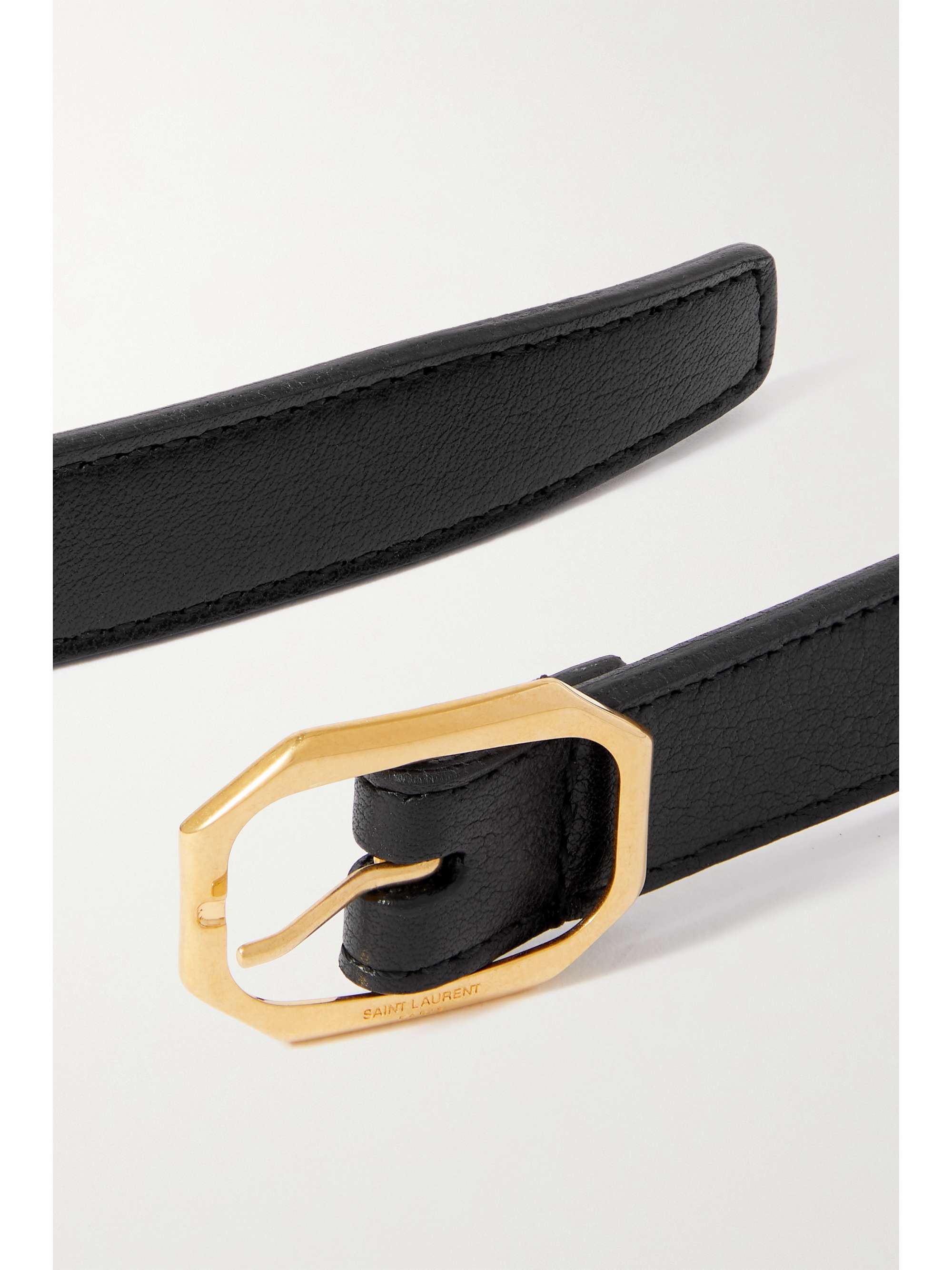 Textured leather waist belt