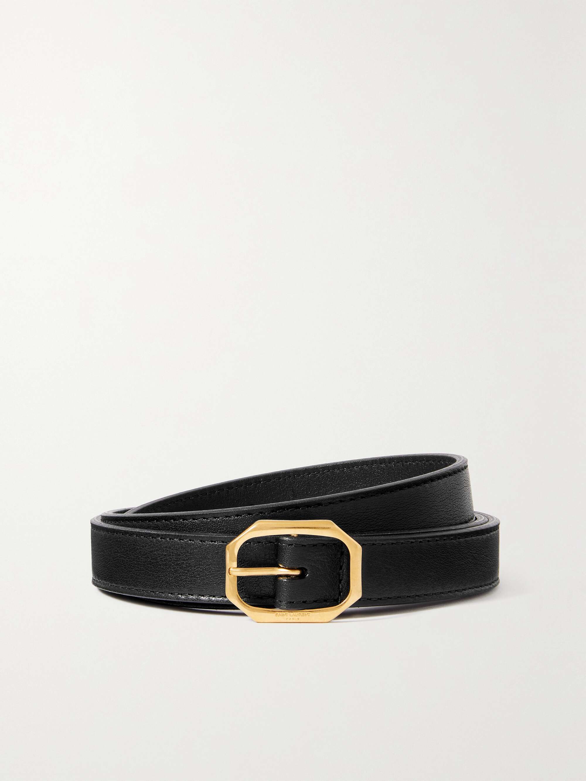 Textured leather waist belt