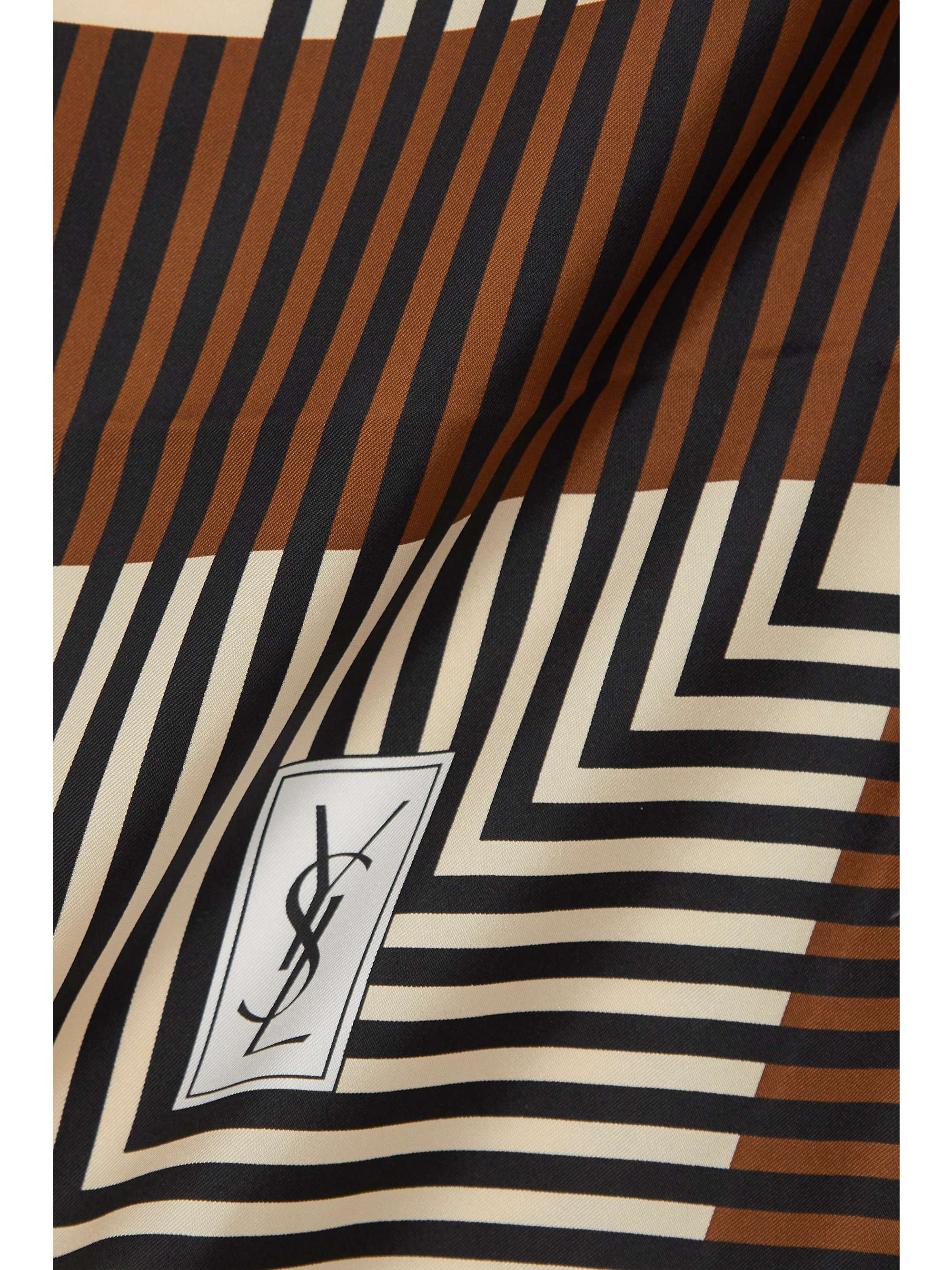 SAINT LAURENT Printed silk-satin scarf