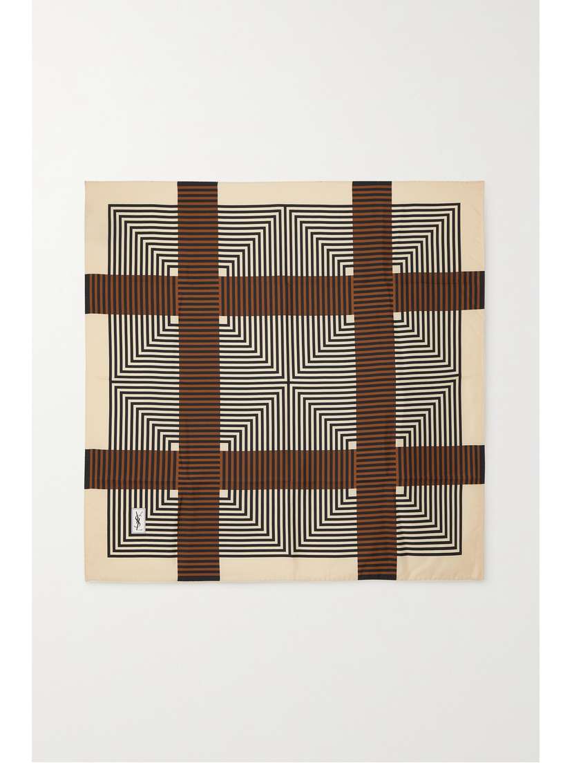 Saint Laurent Printed Silk-satin Scarf