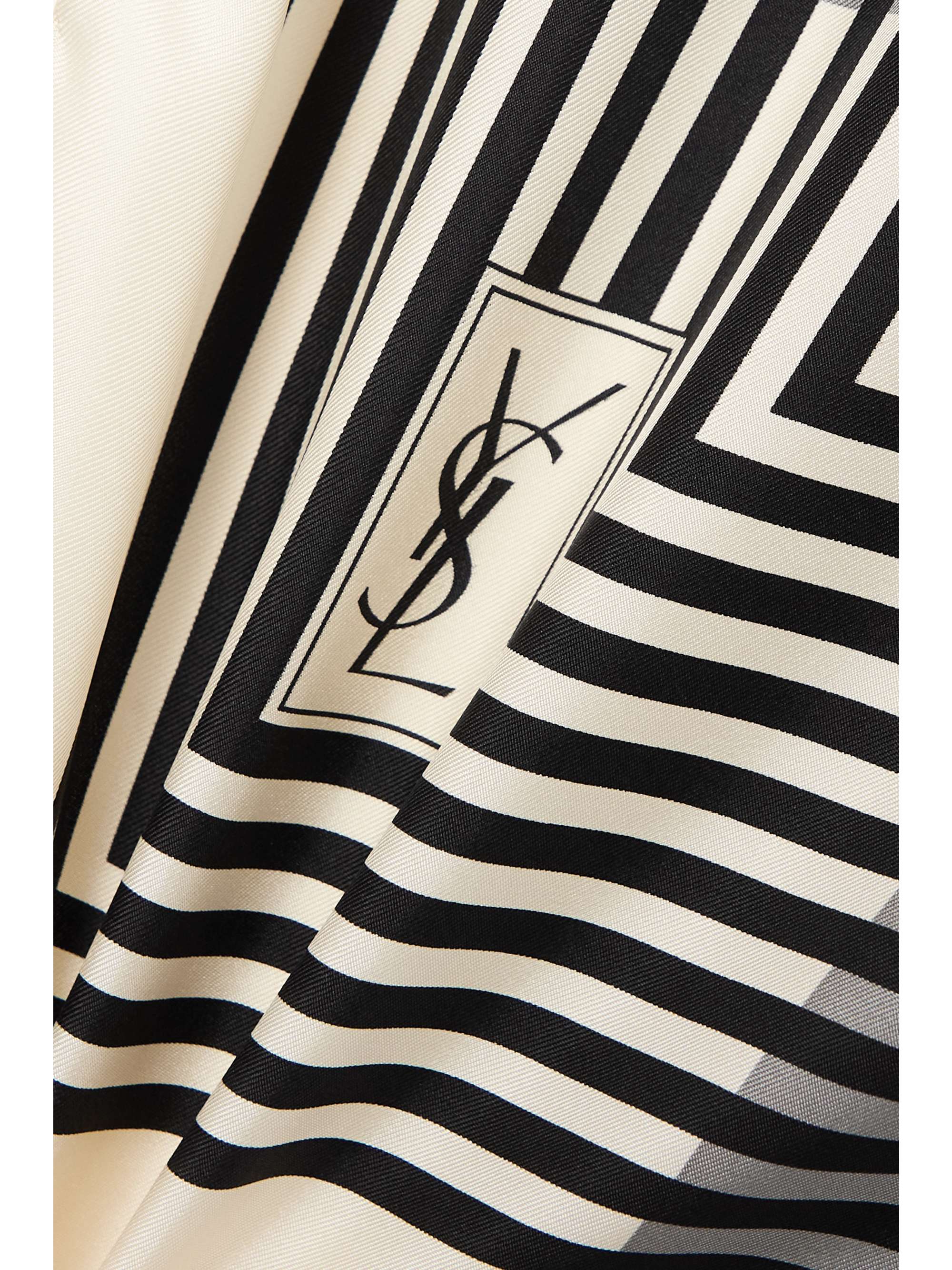 SAINT LAURENT Printed silk-satin scarf