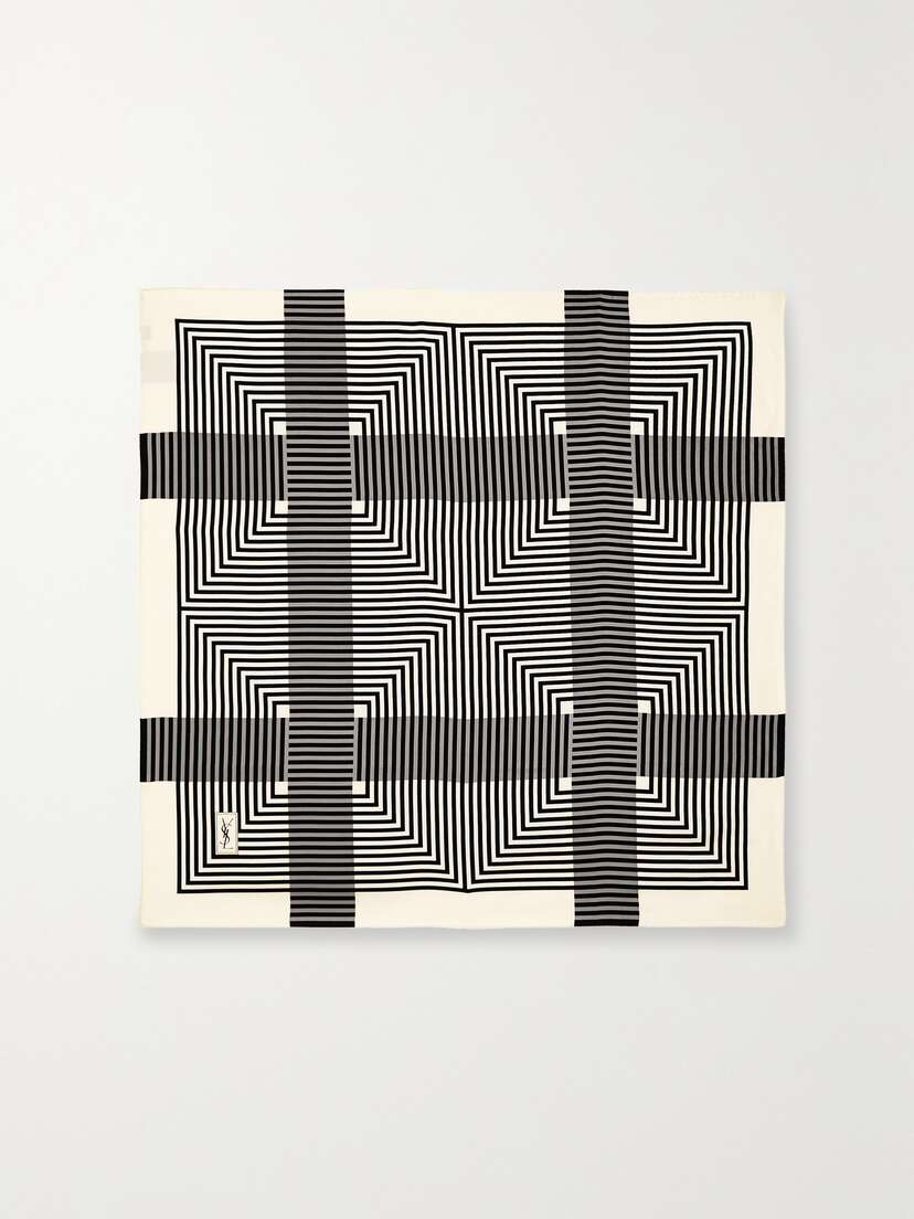 Saint Laurent Printed Silk-twill Scarf