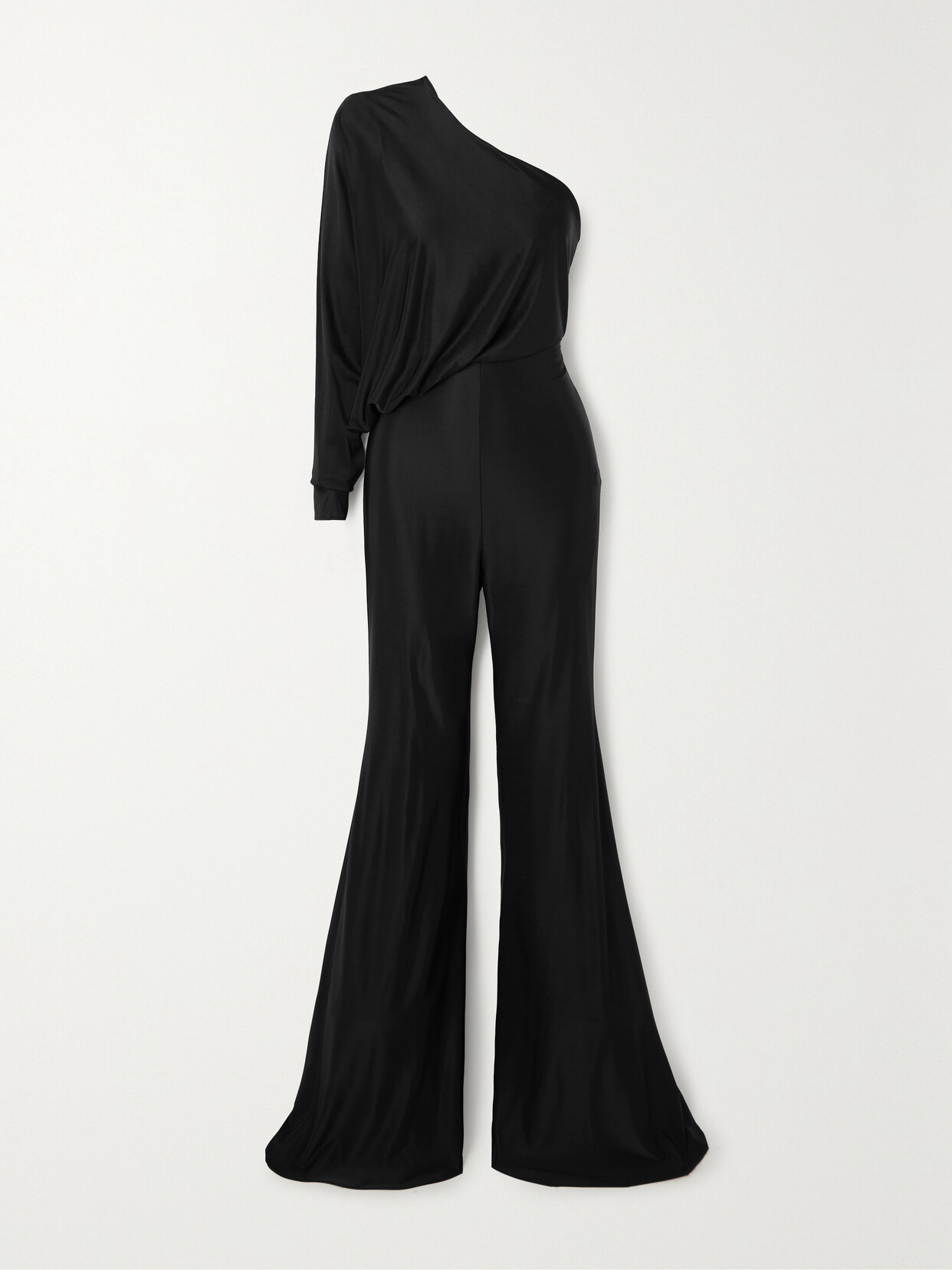 Alexandre Vauthier - One-shoulder Draped Satin Jumpsuit - Black