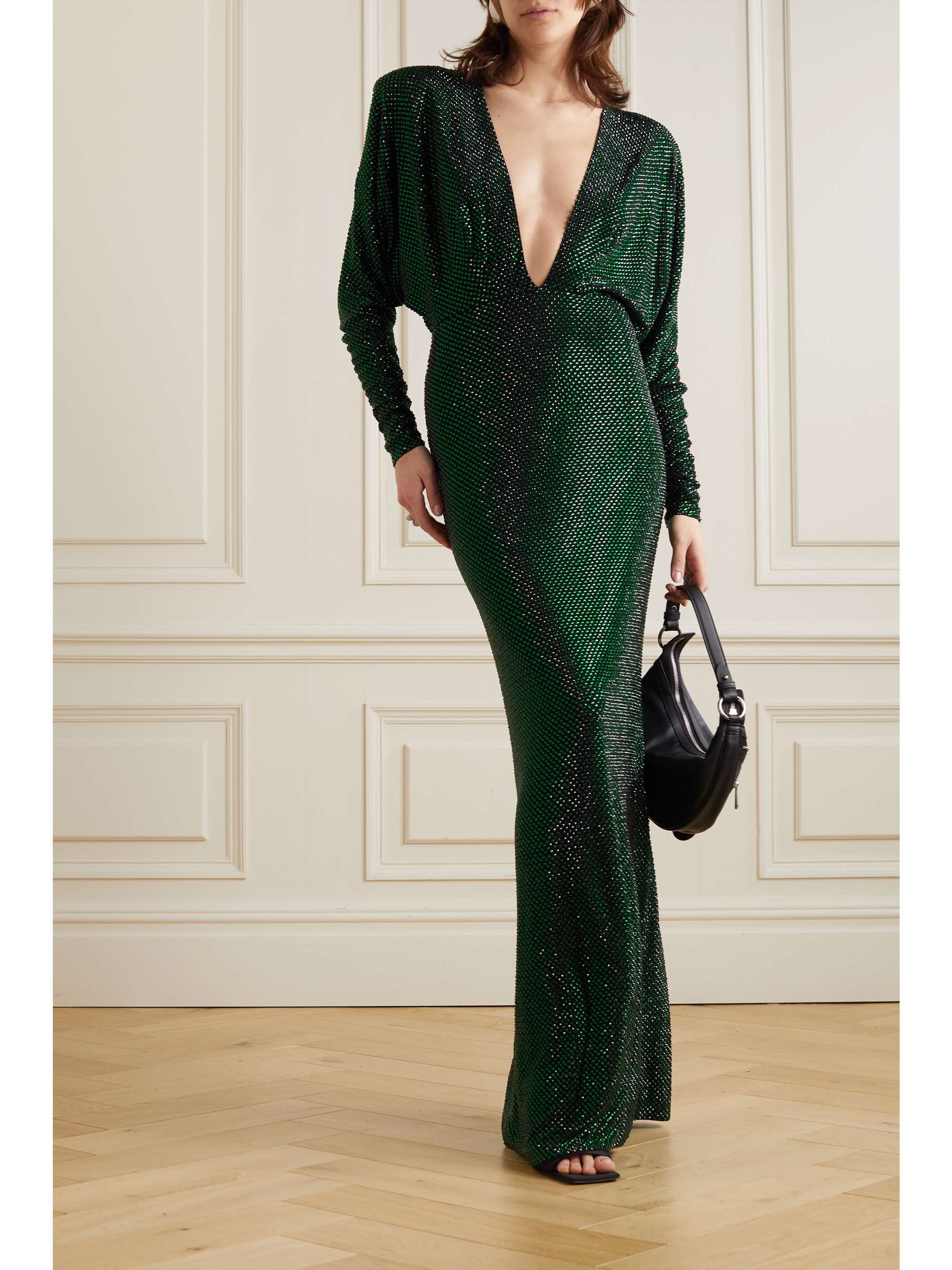 ALEXANDRE VAUTHIER Crystal embellished stretch jersey maxi dress