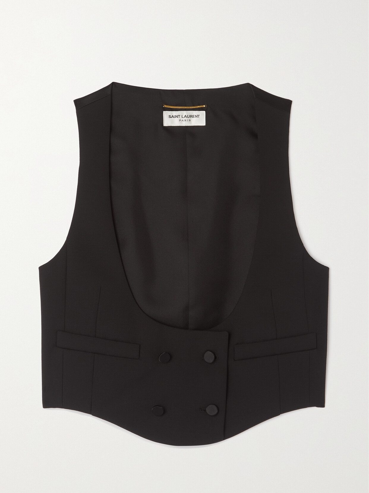 SAINT LAURENT - Grain De Poudre Wool Vest - Black