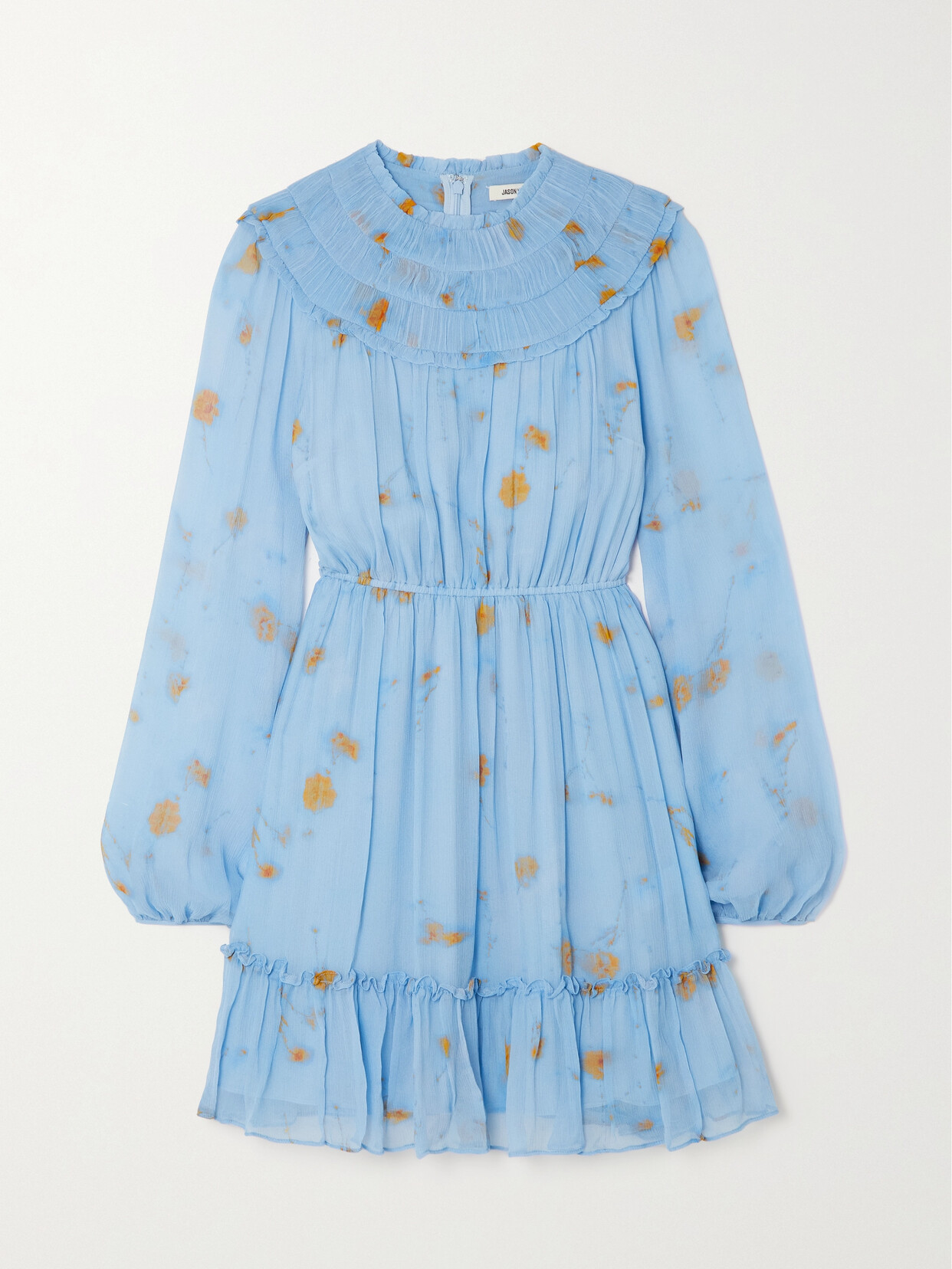 Jason Wu Collection Ruffled Tiered Floral-print Silk-crepon Mini Dress