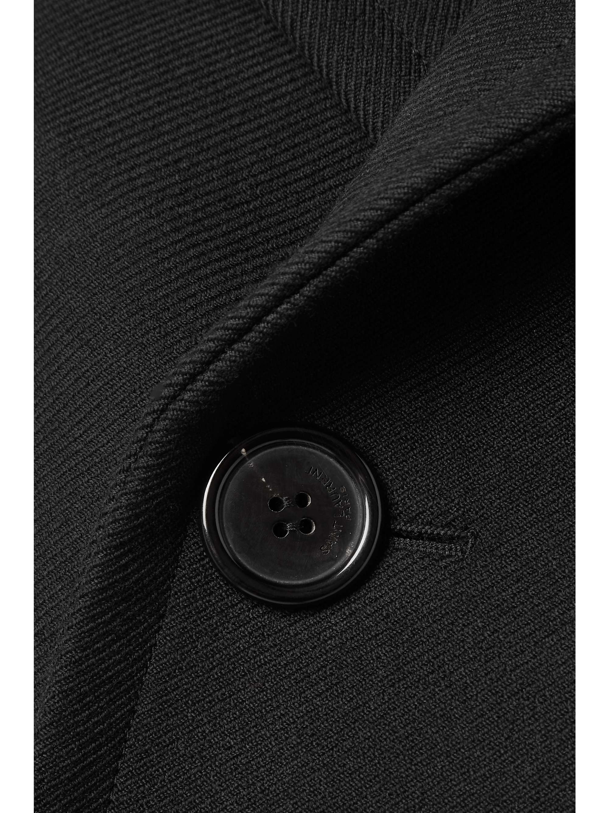 SAINT LAURENT Double-breasted wool and silk-blend twill coat