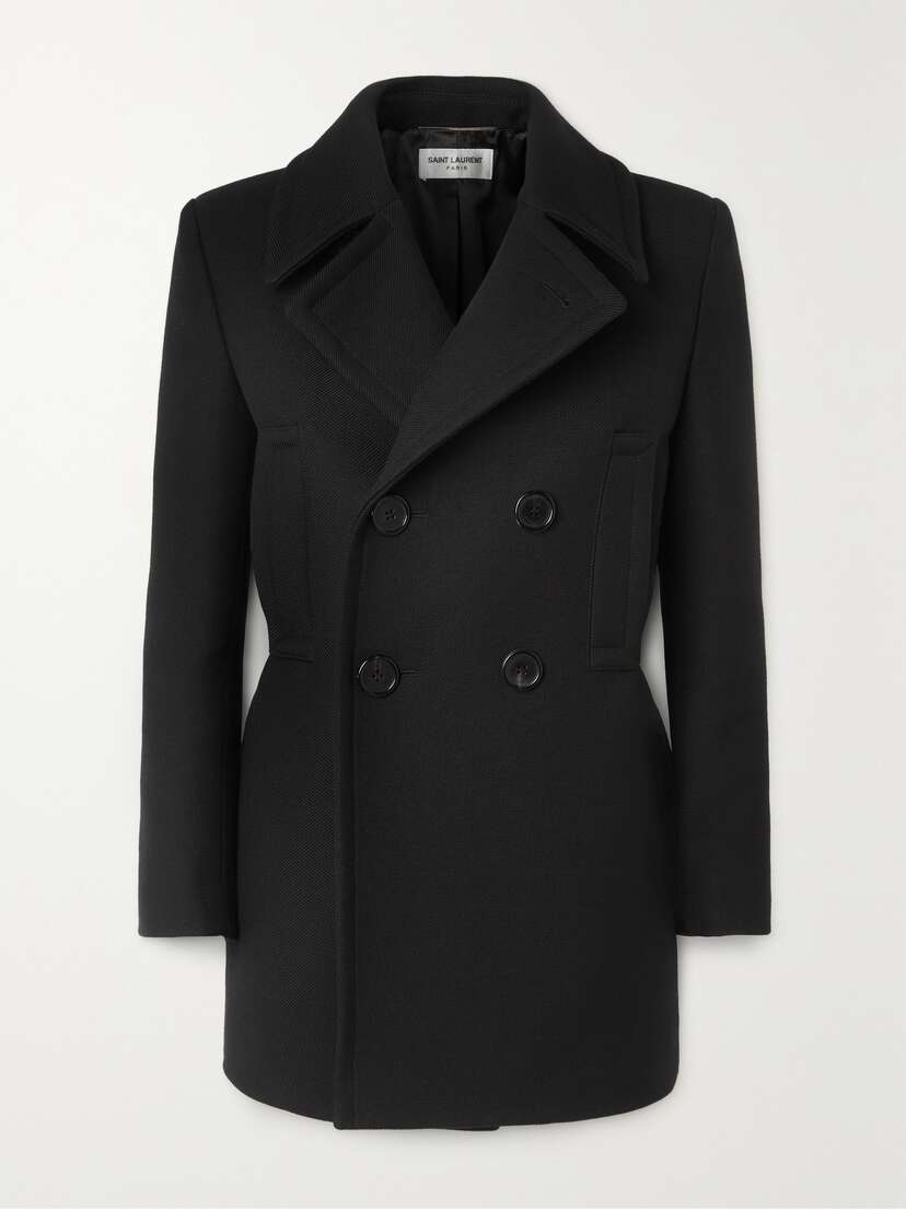 Saint Laurent Double-breasted Wool And Silk-blend Twill Coat