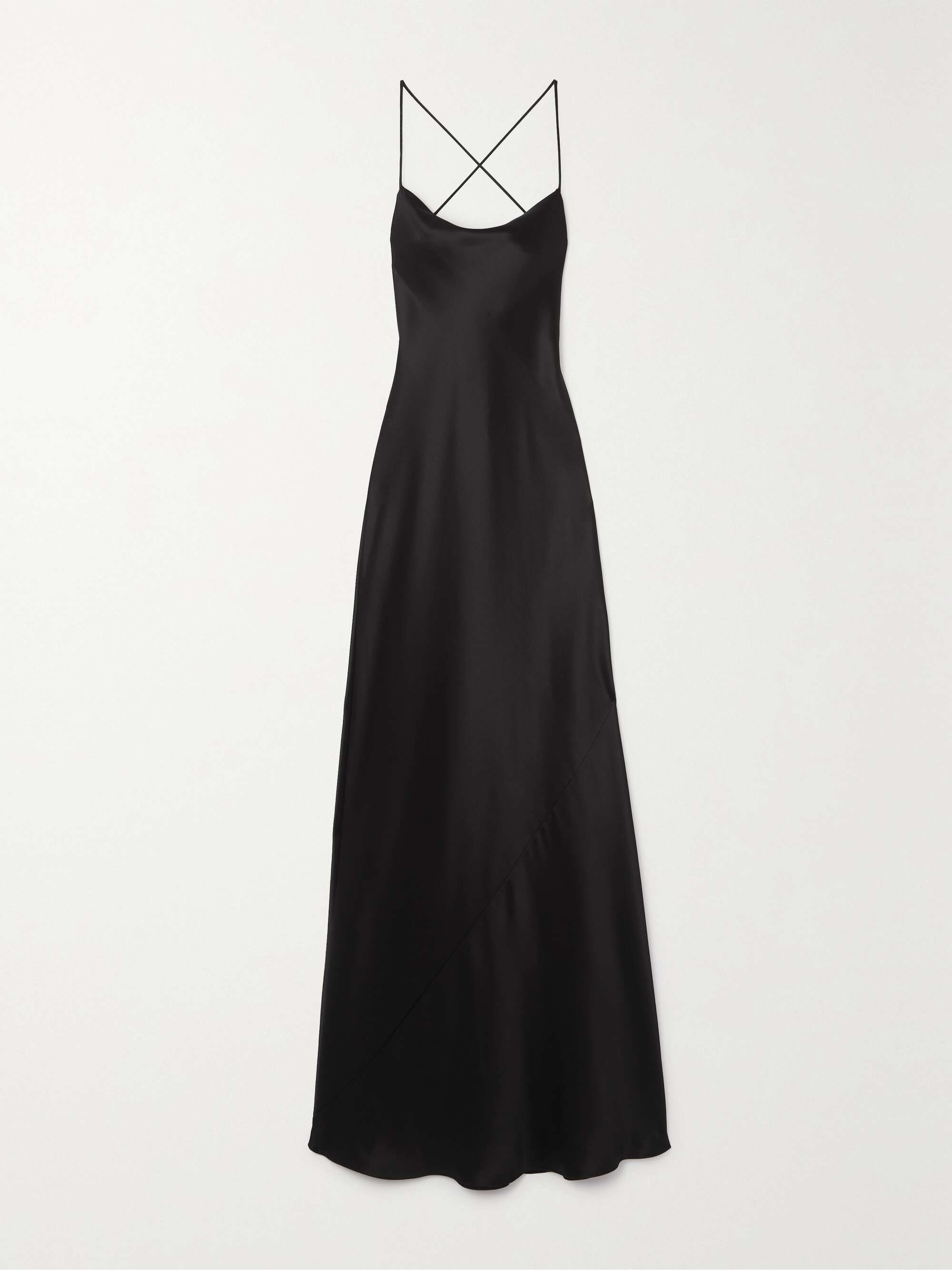 SAINT LAURENT Open-back silk-satin gown | NET-A-PORTER