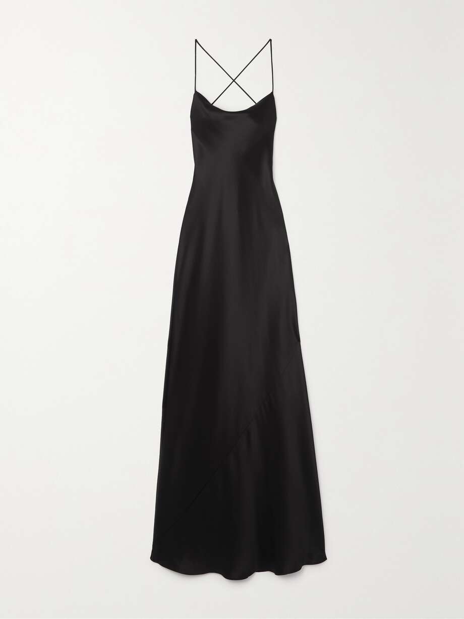 open-back silk-satin gown