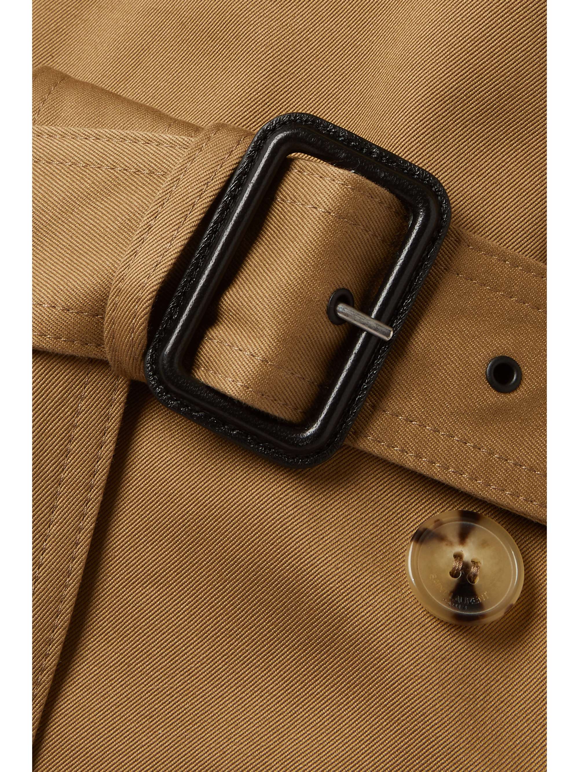 SAINT LAURENT Double-breasted belted cotton-twill trench coat