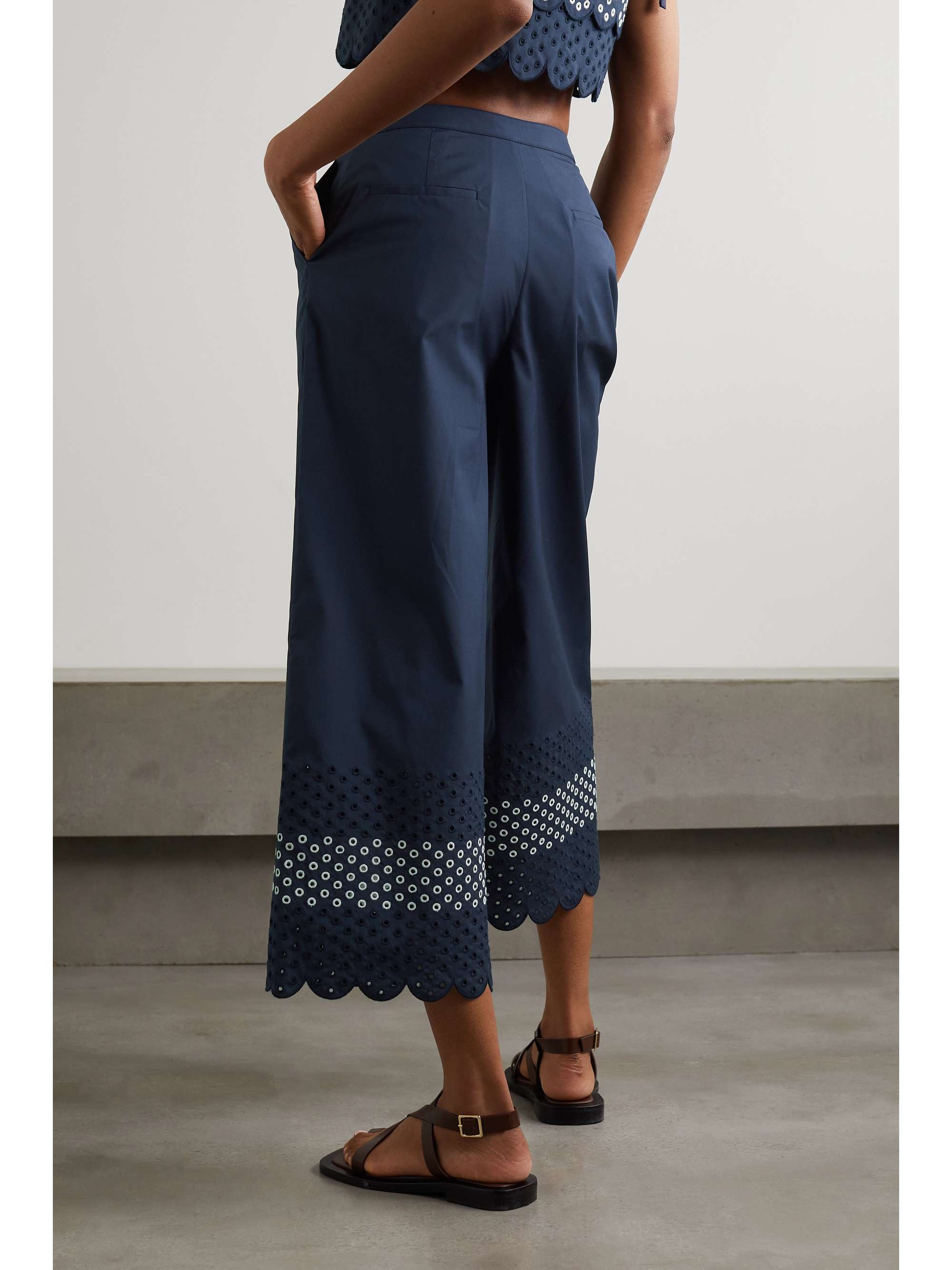 JASON WU Scalloped broderie anglaise cotton-blend culottes
