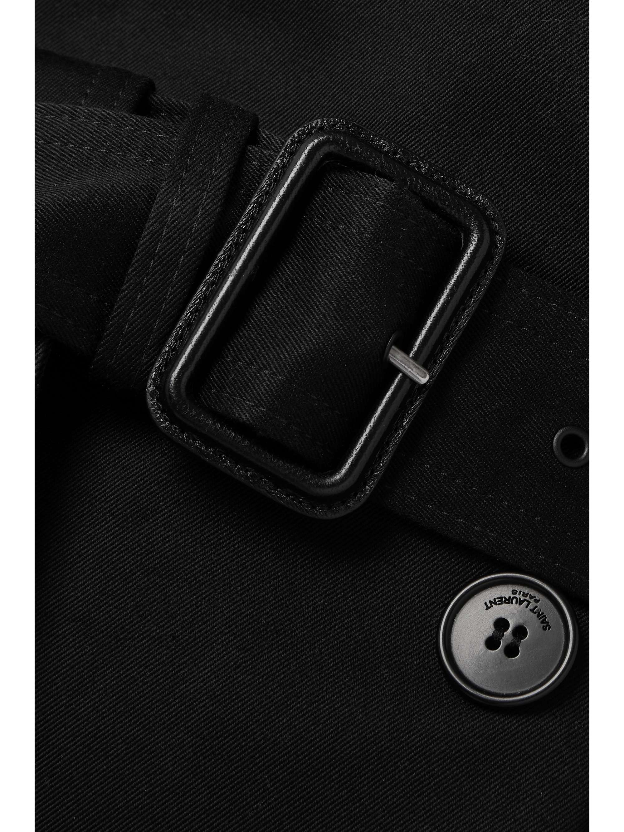 SAINT LAURENT Double-breasted belted cotton-twill trench coat