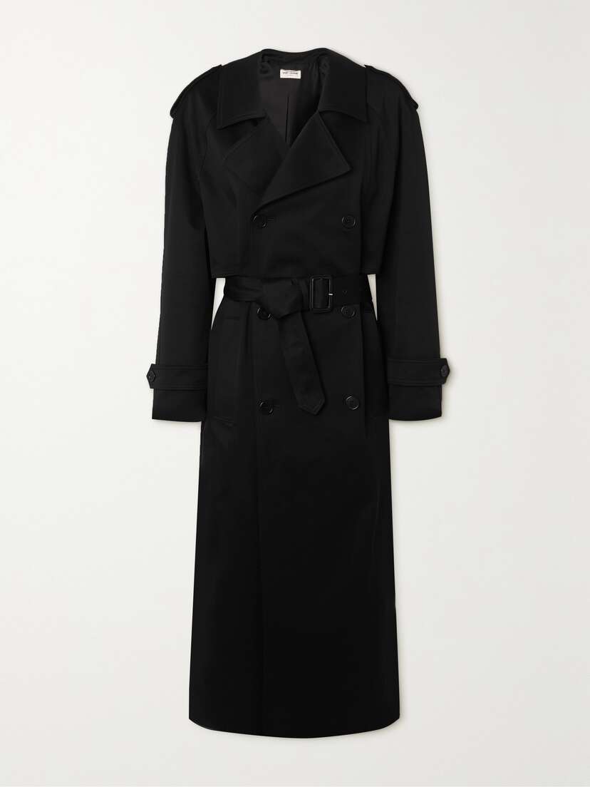 Saint Laurent Double-breasted Belted Cotton-twill Trench Coat