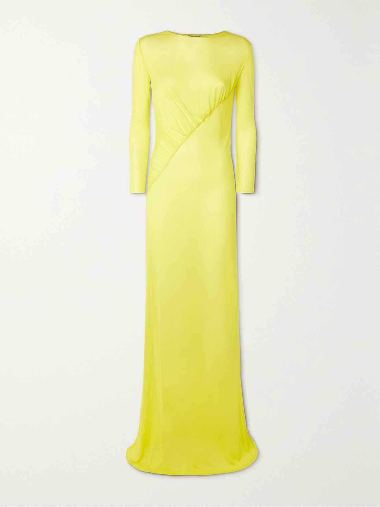 SAINT LAURENT - Ruched Jersey Gown - Yellow