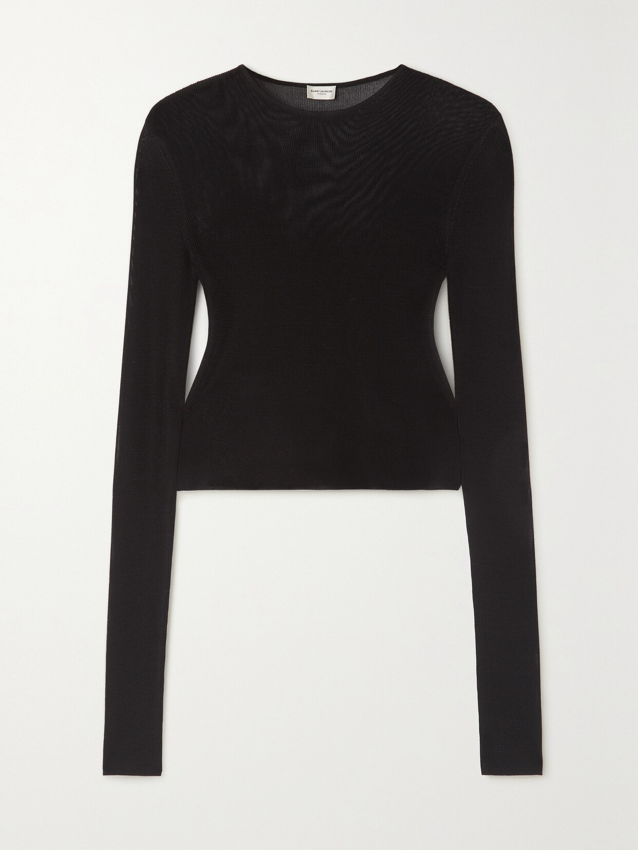 SAINT LAURENT Cropped Knitted Top - Black