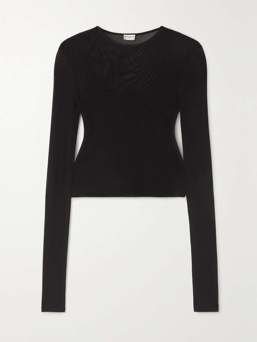SAINT LAURENT Cropped Knitted Top