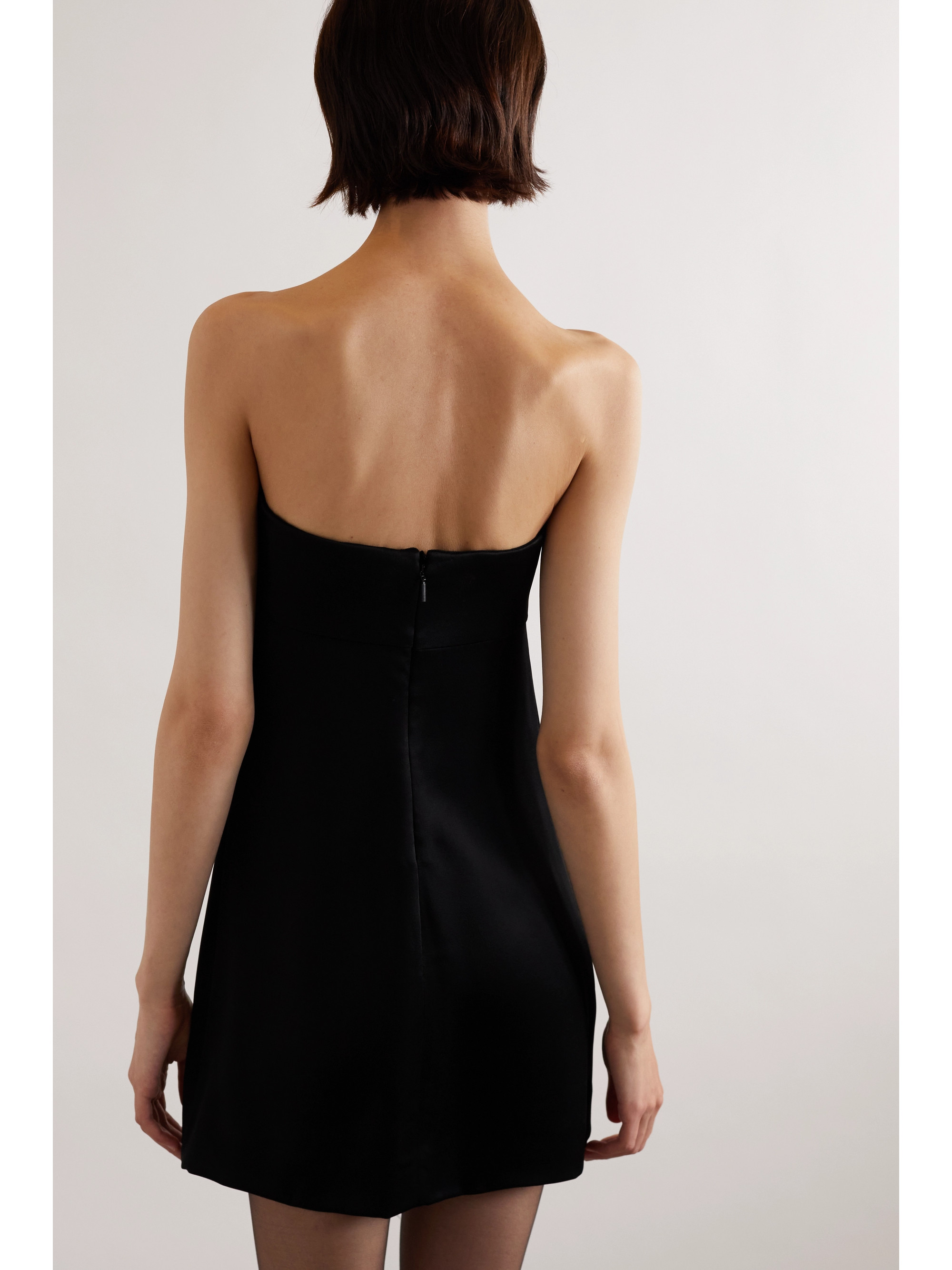 Saint Laurent Strapless satin mini dress thumbnail