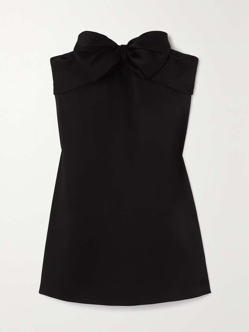 SAINT LAURENT Strapless Satin Mini Dress