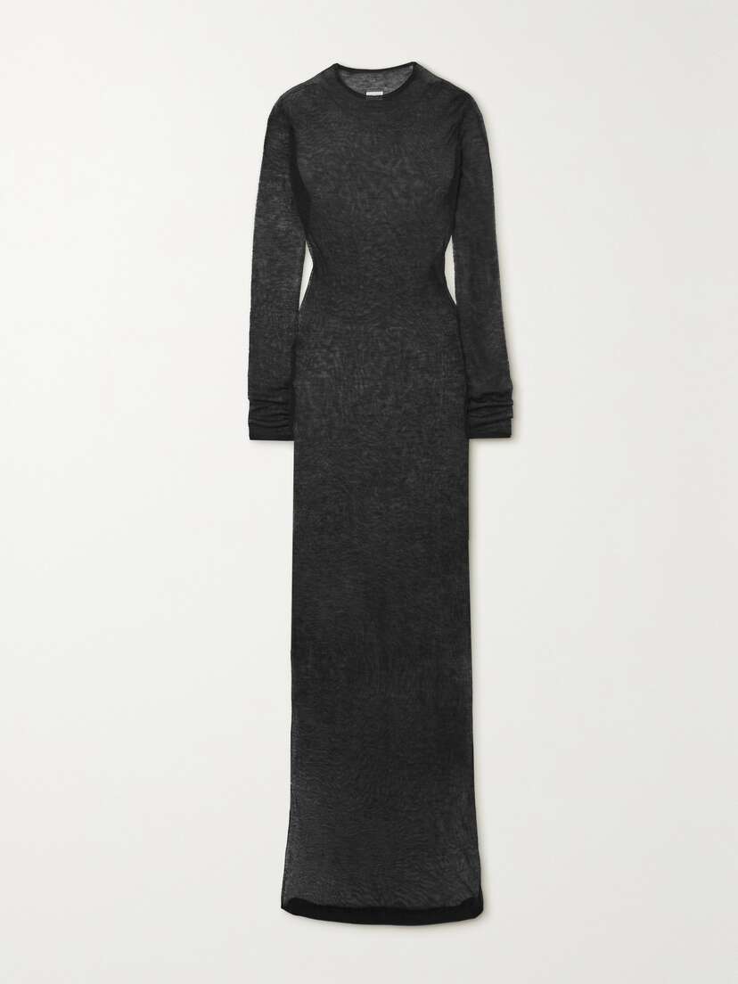 SAINT LAURENT Tencel Lyocell And Wool-blend Maxi Dress