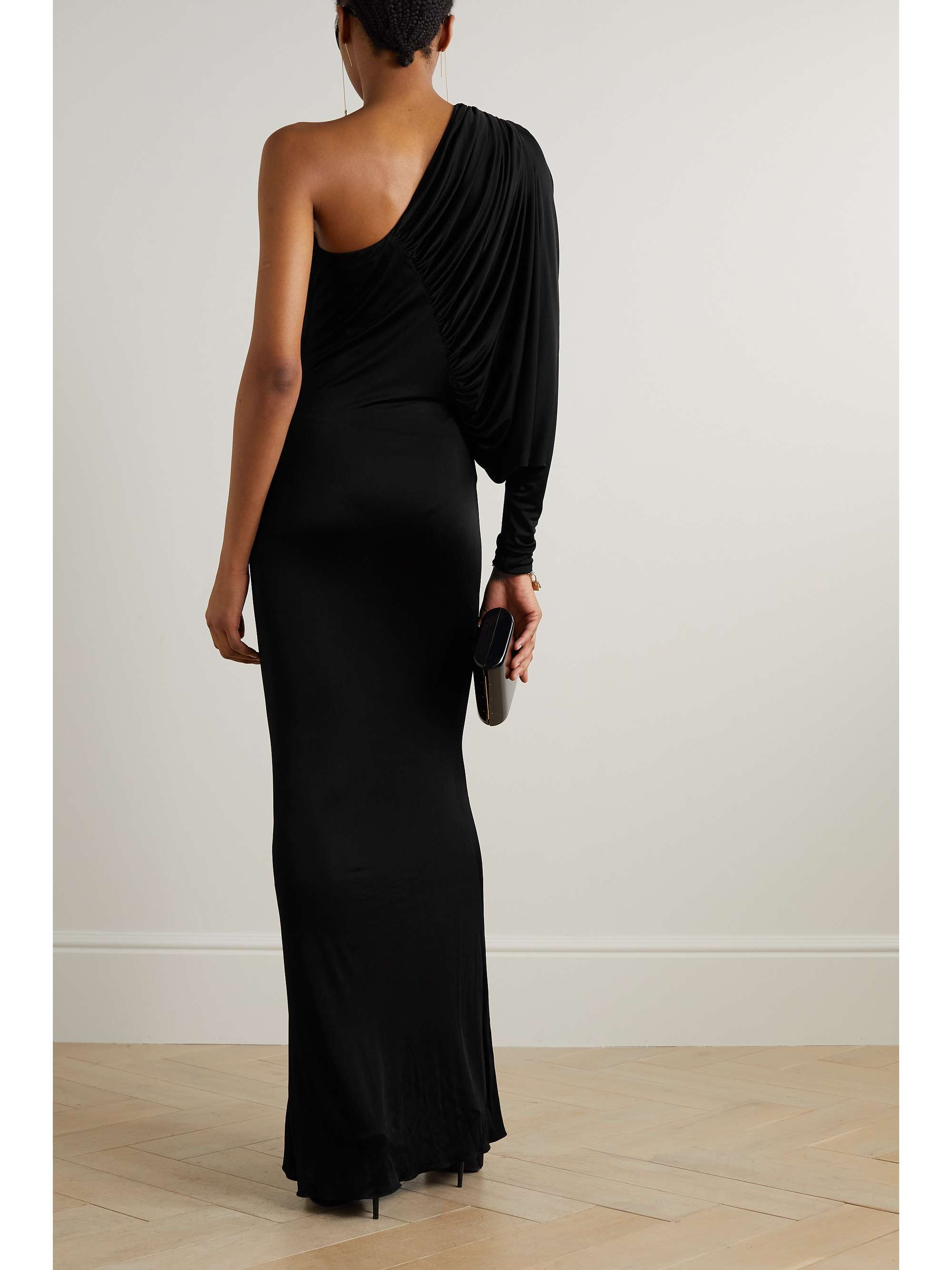 SAINT LAURENT Oneshoulder ruched jersey gown NETAPORTER
