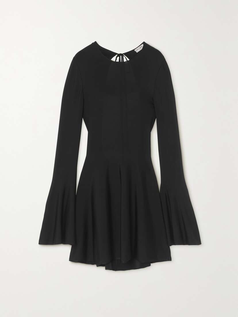 SAINT LAURENT Open-back Stretch-knit Mini Dress