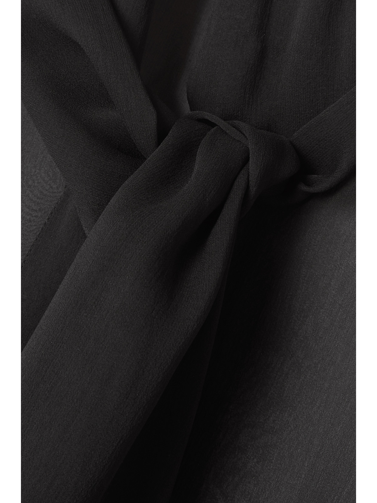 Saint Laurent Bow-detailed Sheer Silk Blouse In Black