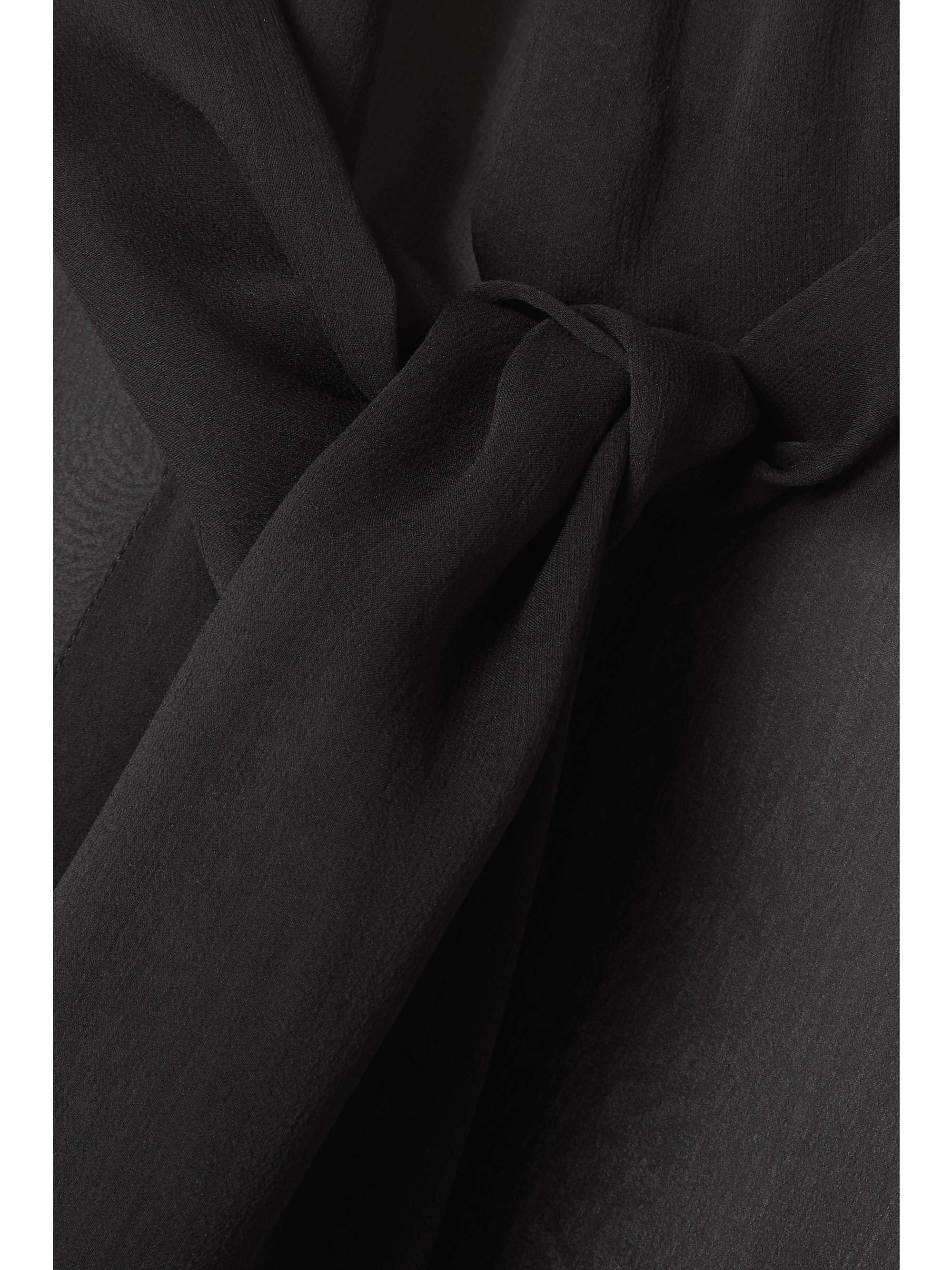 SAINT LAURENT Tie-detailed silk crepe de chine blouse
