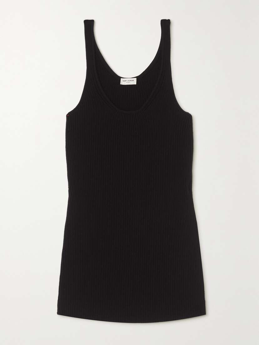Saint Laurent Ribbed Wool Tank Top