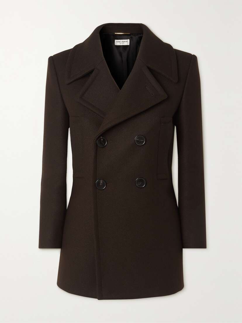 Saint Laurent Double-breasted Wool-blend Coat