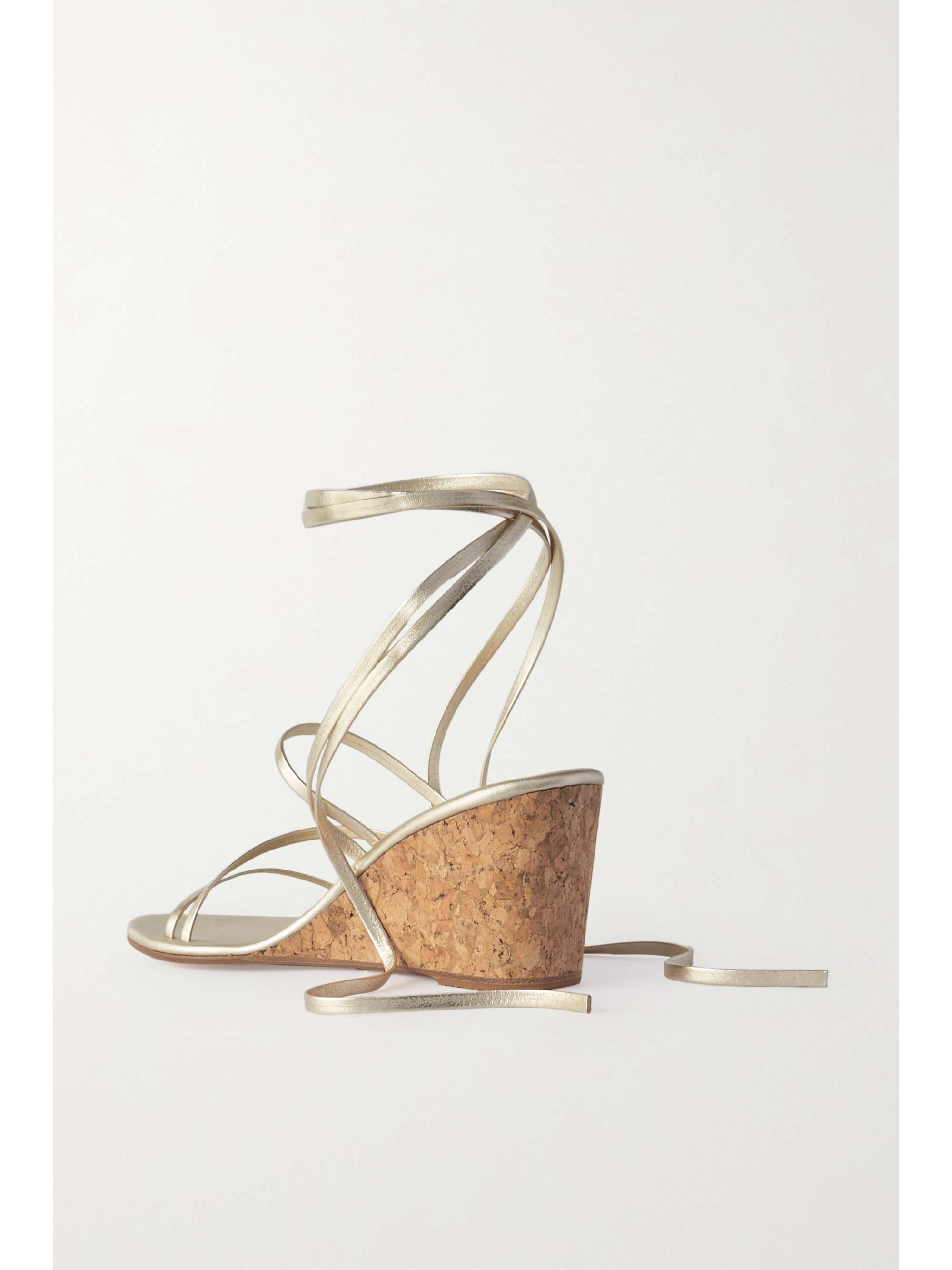 ANCIENT GREEK SANDALS Lithi metallic leather wedge sandals