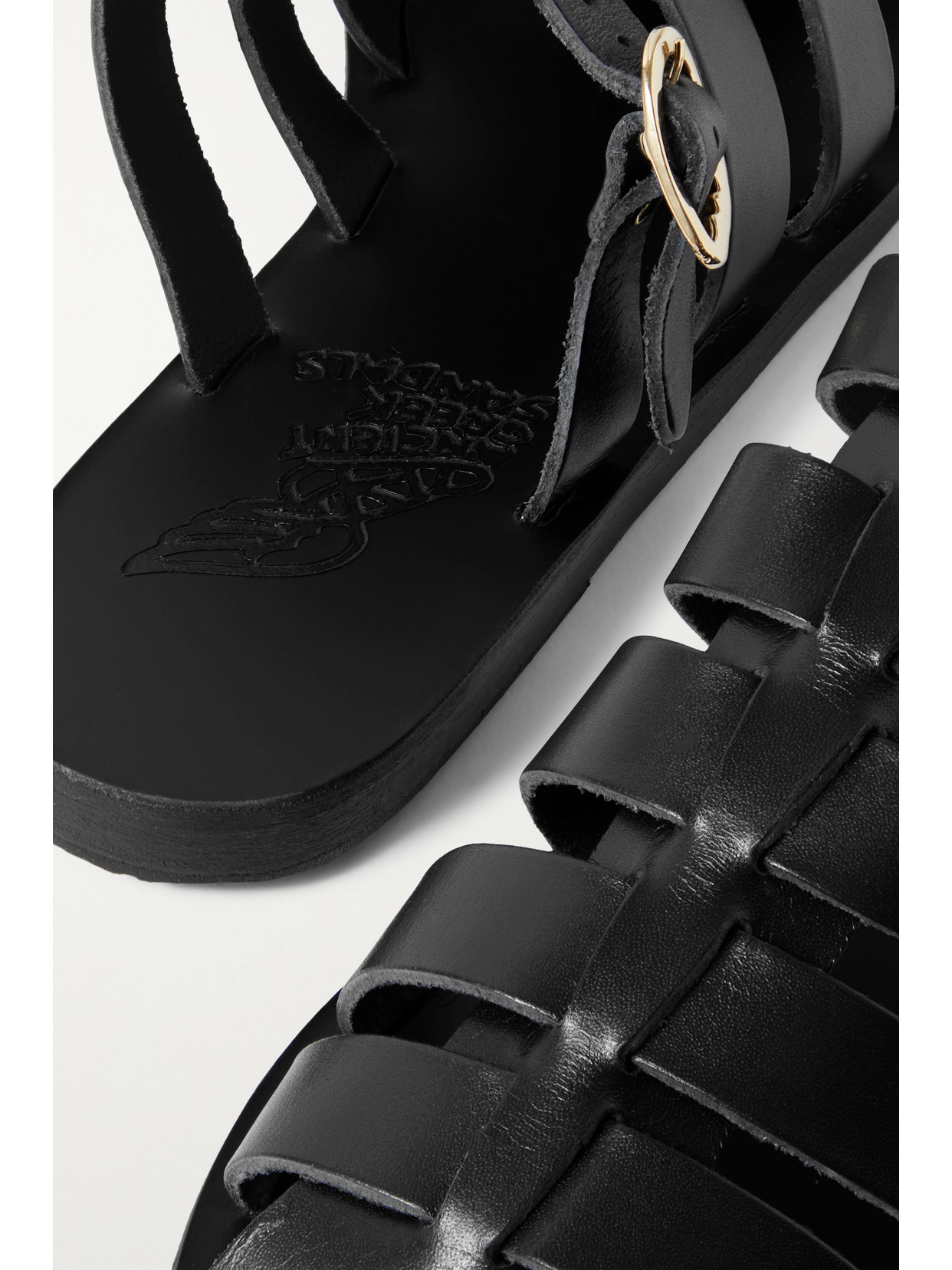 Shop Ancient Greek Sandals Cosmia Leather Sandals In Black