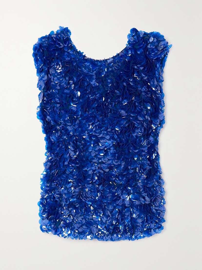 Dries Van Noten Sequined Chiffon Tank
