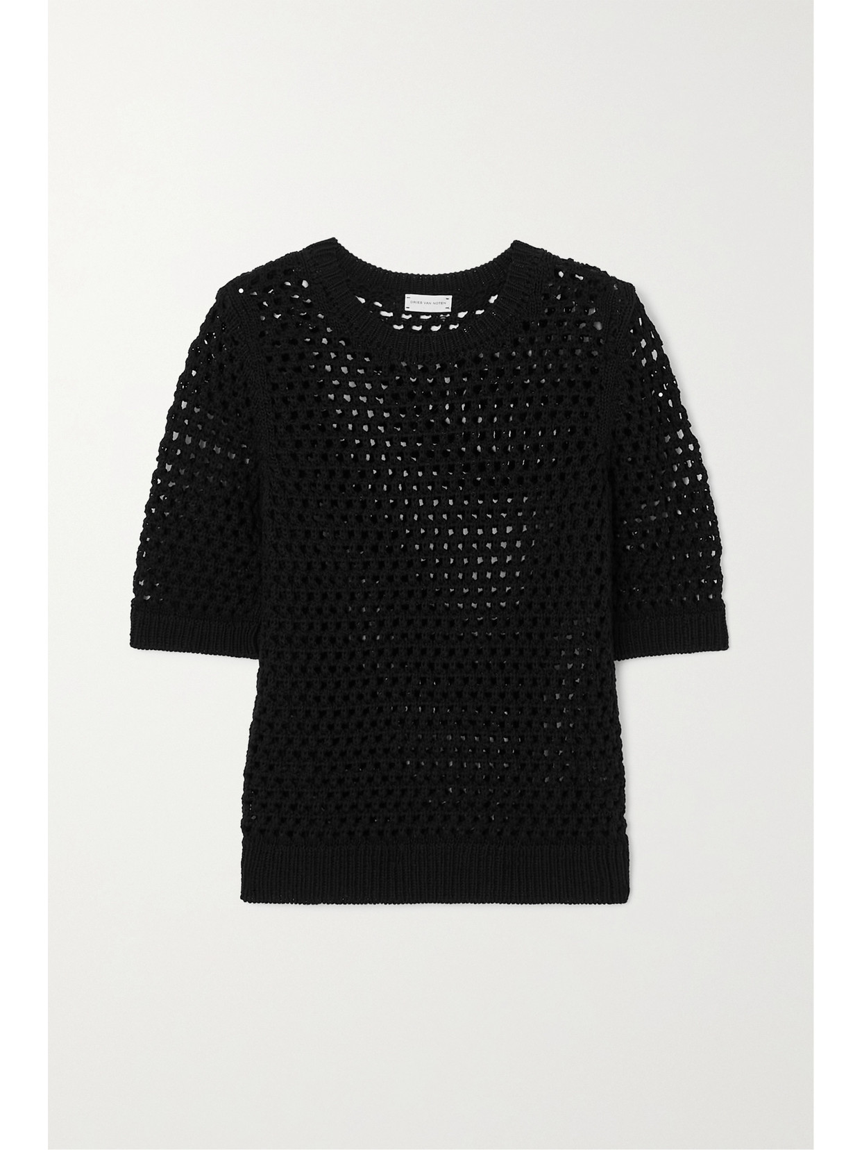 Dries Van Noten - Open-knit Cotton Top - Black