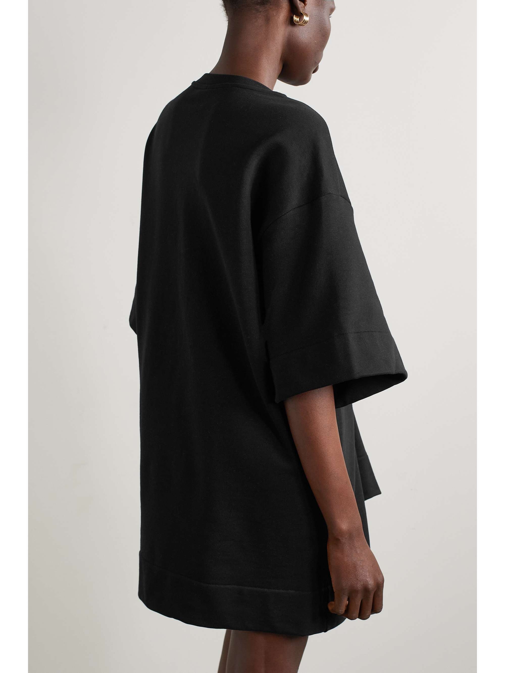 DRIES VAN NOTEN Embellished gathered cotton-jersey T-shirt