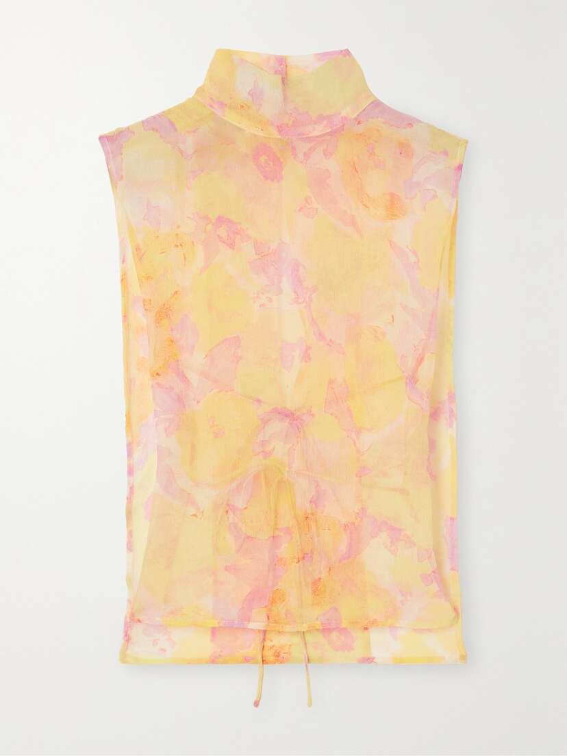 Dries Van Noten Floral-print Silk-crepon Top