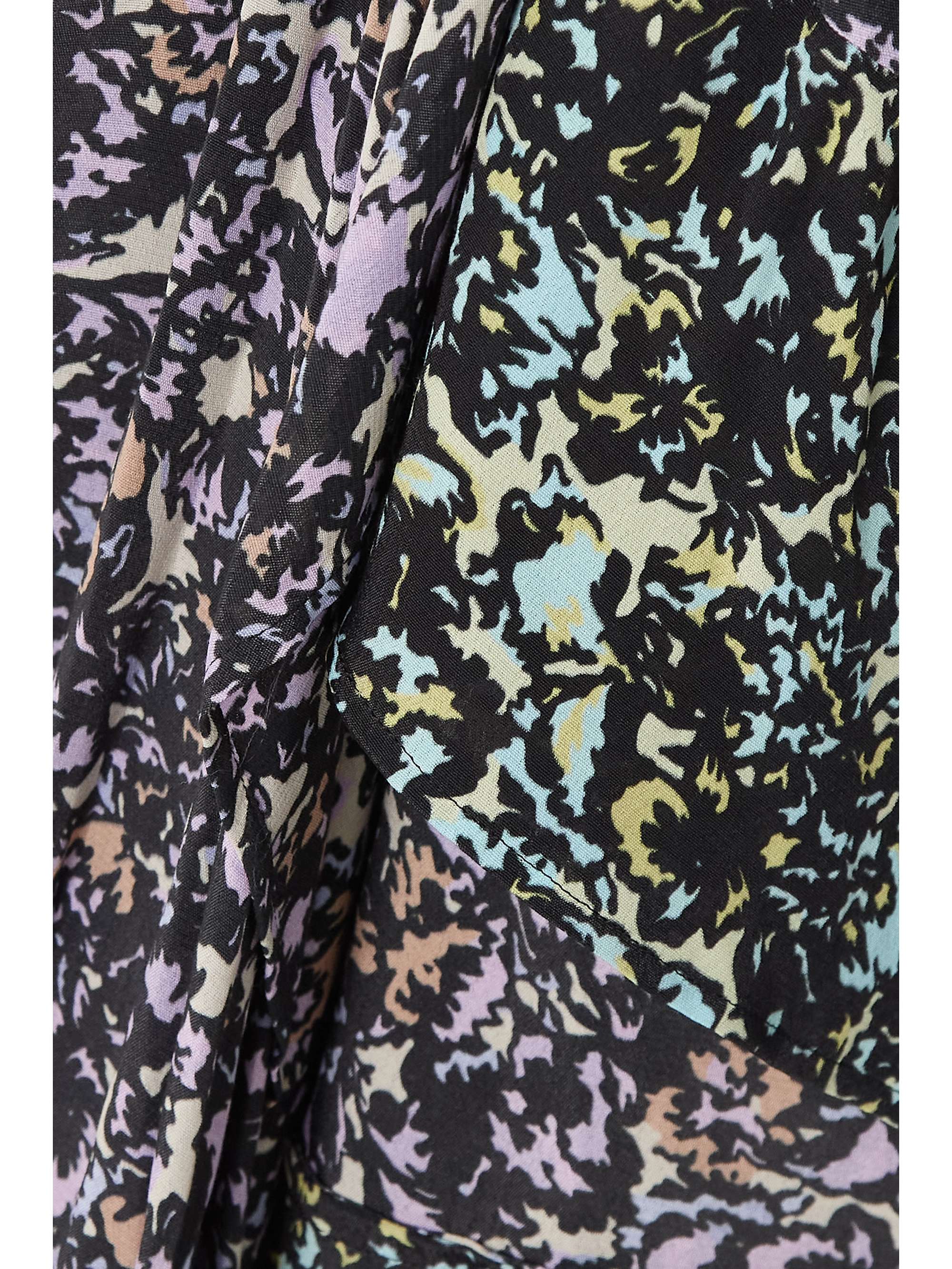 DRIES VAN NOTEN 不对称垂坠印花双绉半身裙