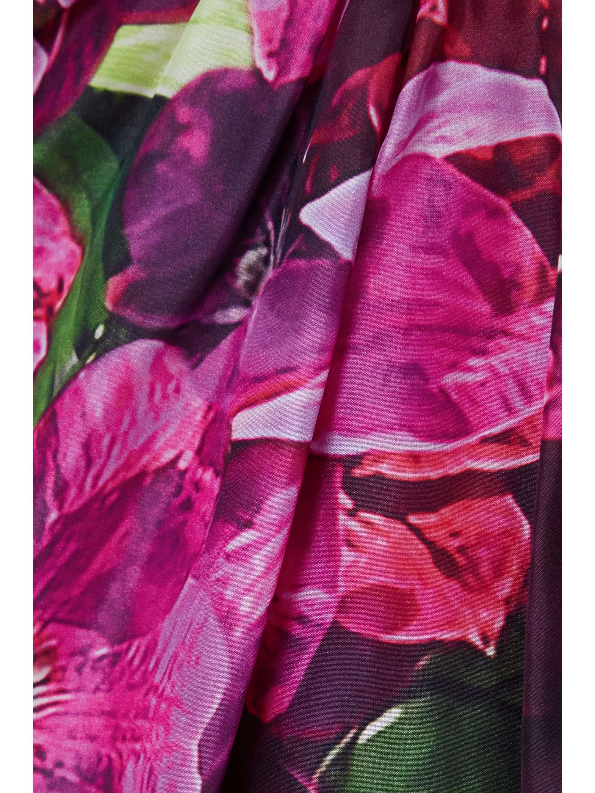 DRIES VAN NOTEN Ruffled paneled floral-print silk-satin and cotton top