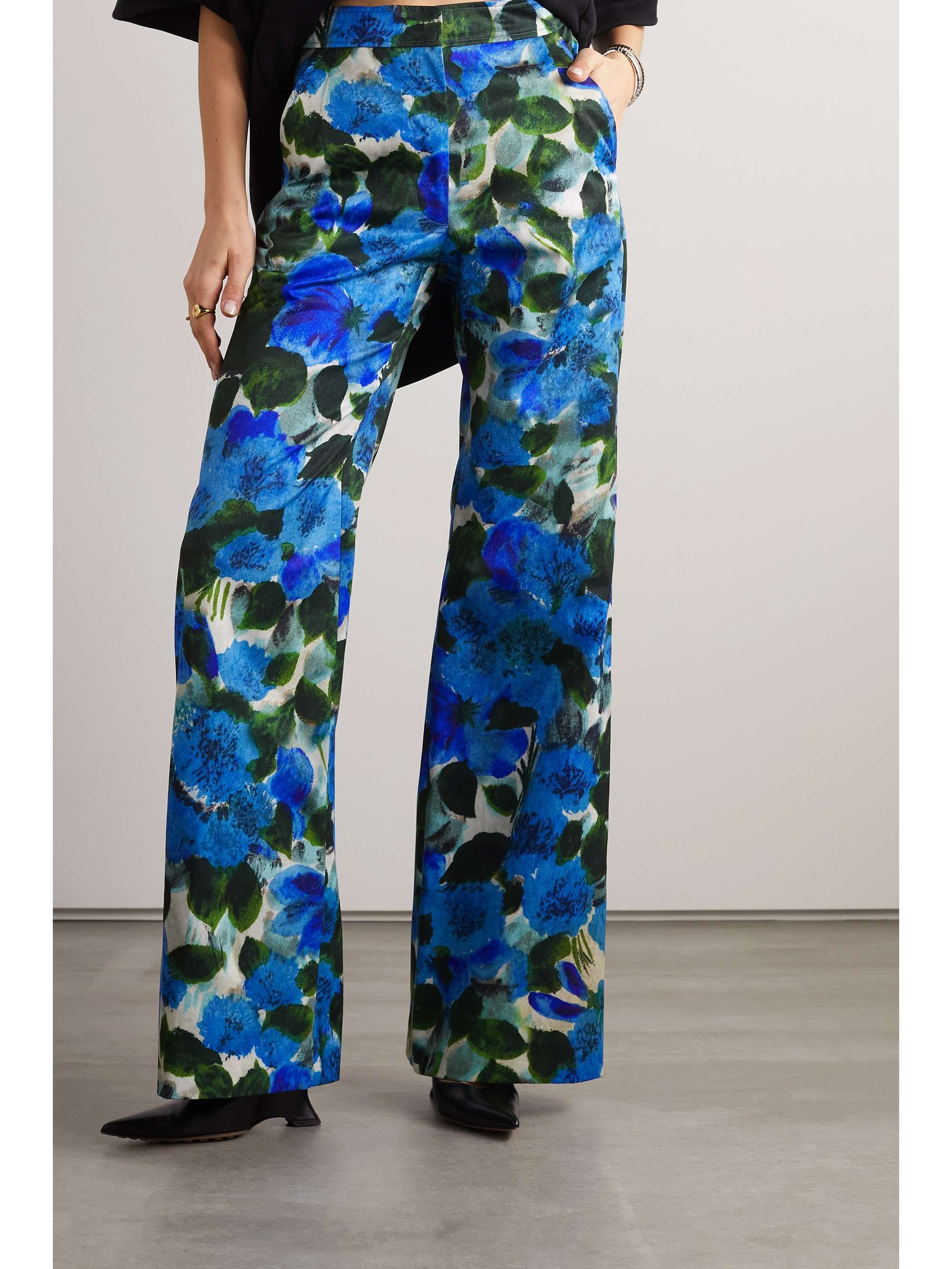 DRIES VAN NOTEN Floral-print cotton-poplin wide-leg pants