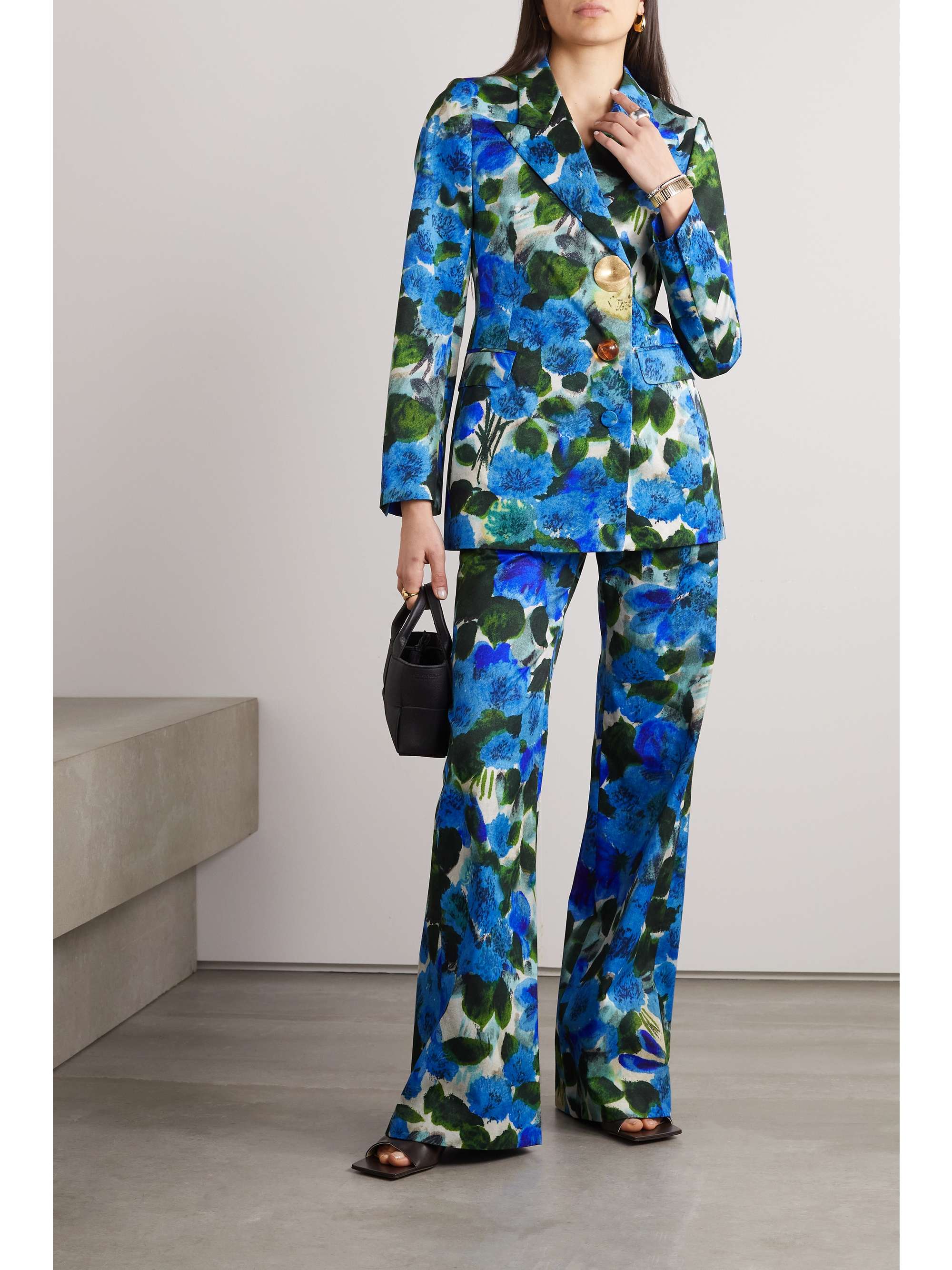 DRIES VAN NOTEN Floral-print cotton-poplin wide-leg pants