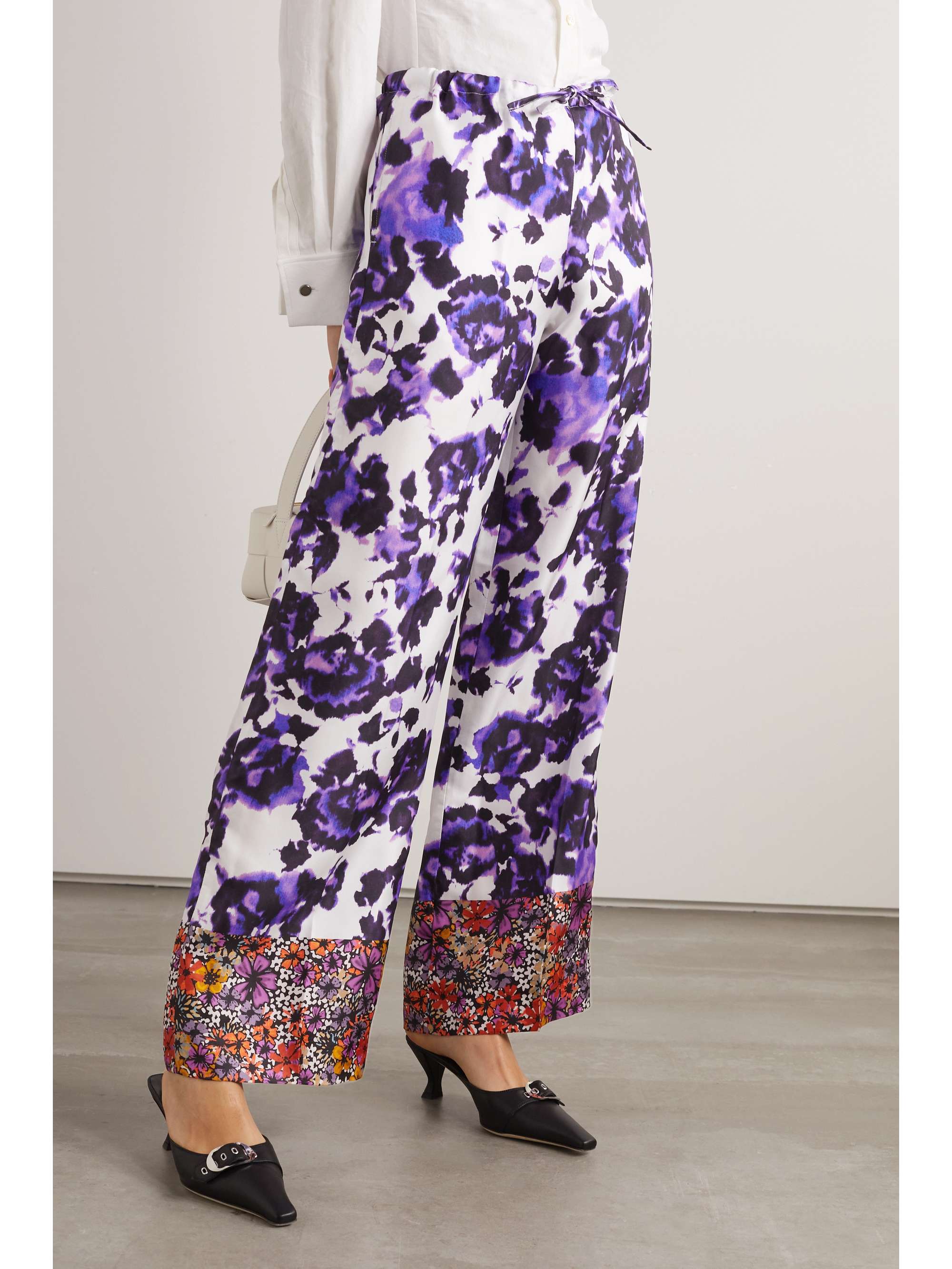 DRIES VAN NOTEN Floral-print silk-twill straight-leg pants | NET-A-PORTER