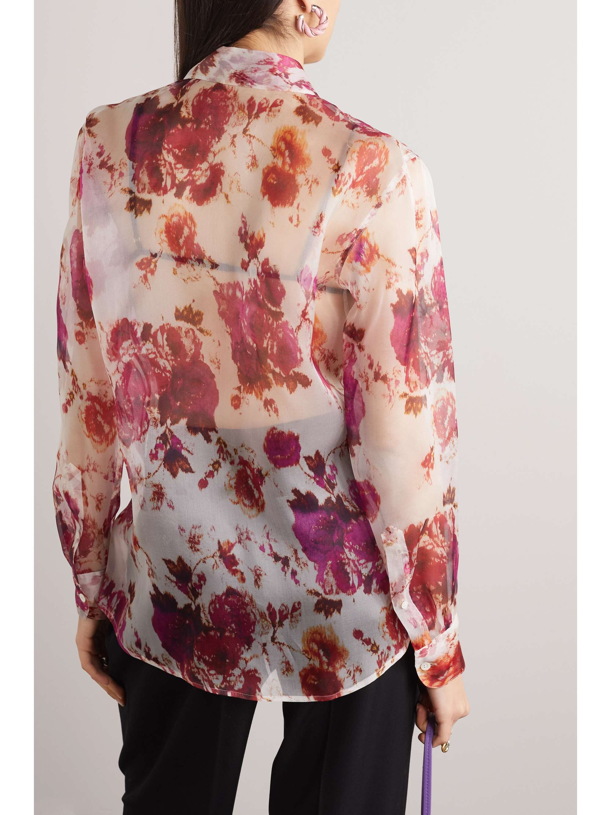 DRIES VAN NOTEN Floral-print silk-chiffon shirt